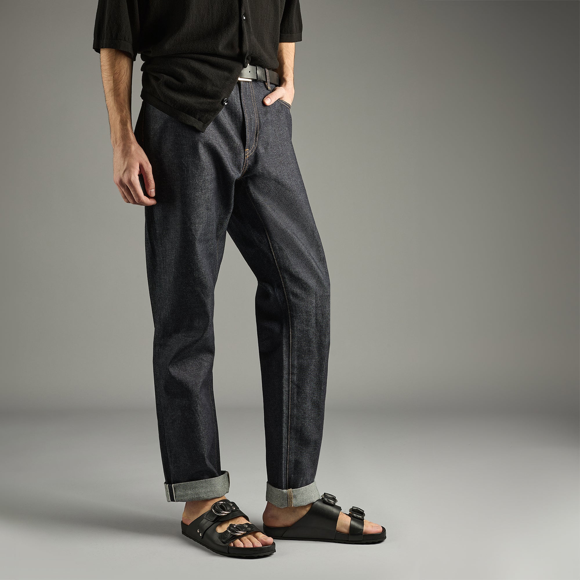 Pierre Hardy Beach Rider Flat Mule mules uomo nero pelle