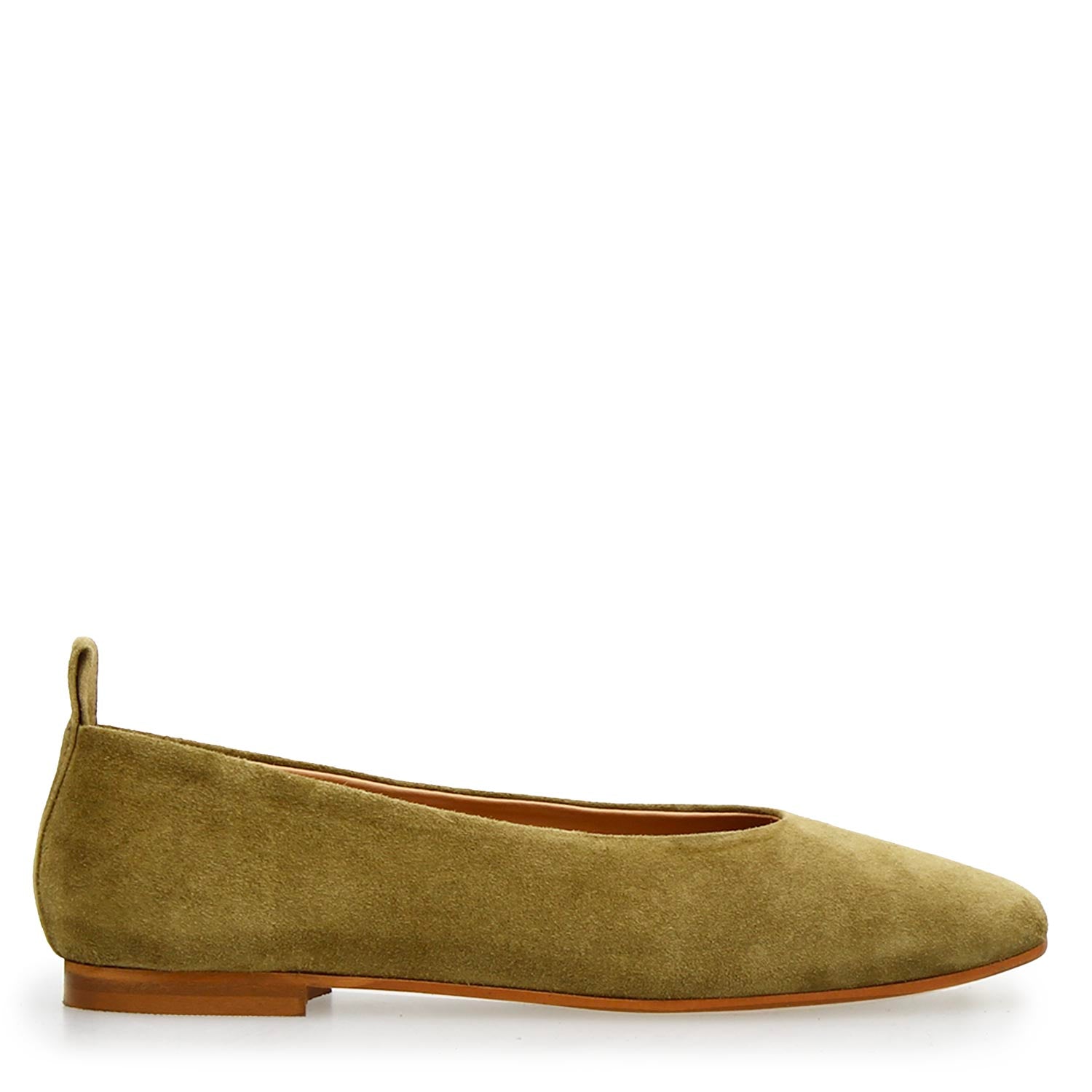 Leonardo Shoes Venere ballerine donna verde camoscio