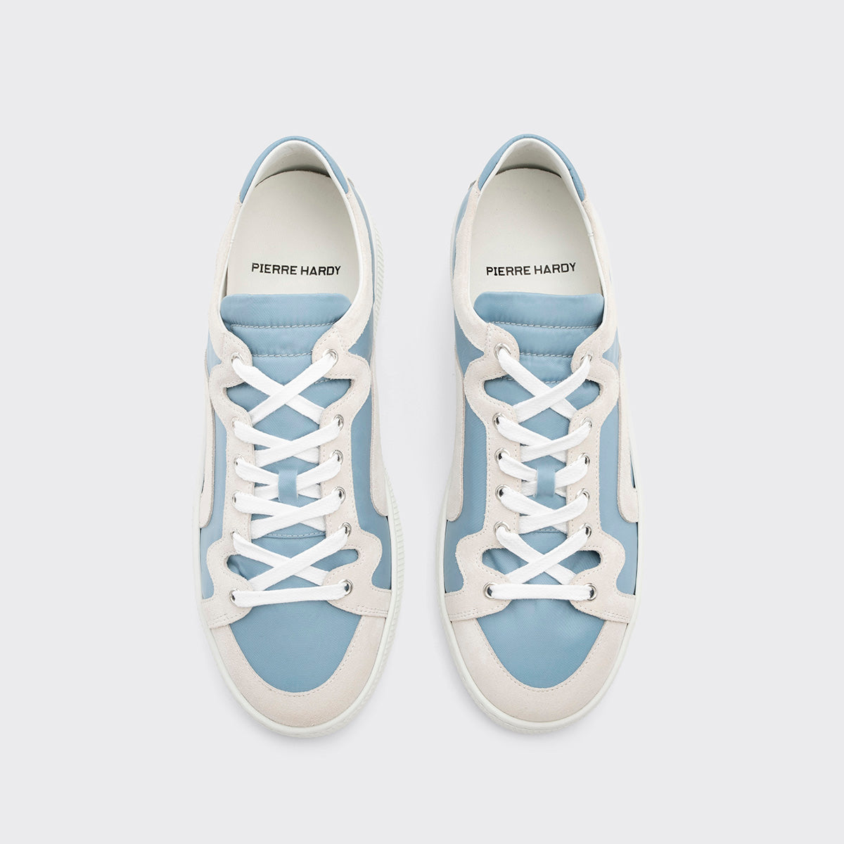 Pierre Hardy Alpha sneakers uomo blu pelle suola bianca