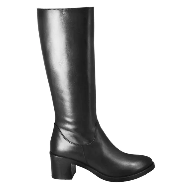 Leonardo Shoes Stivali Donna stivali nero pelle tacco 7 cm