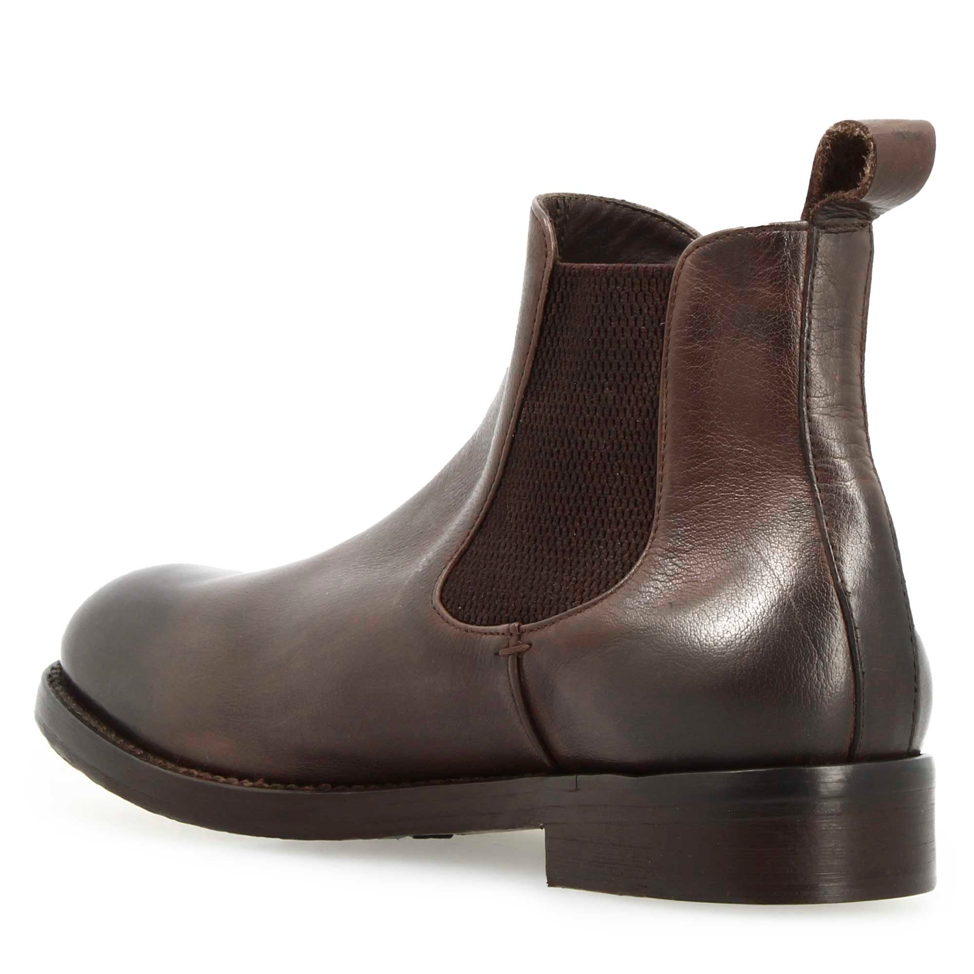 Leonardo Shoes Diver stivaletti uomo pelle testa di moro