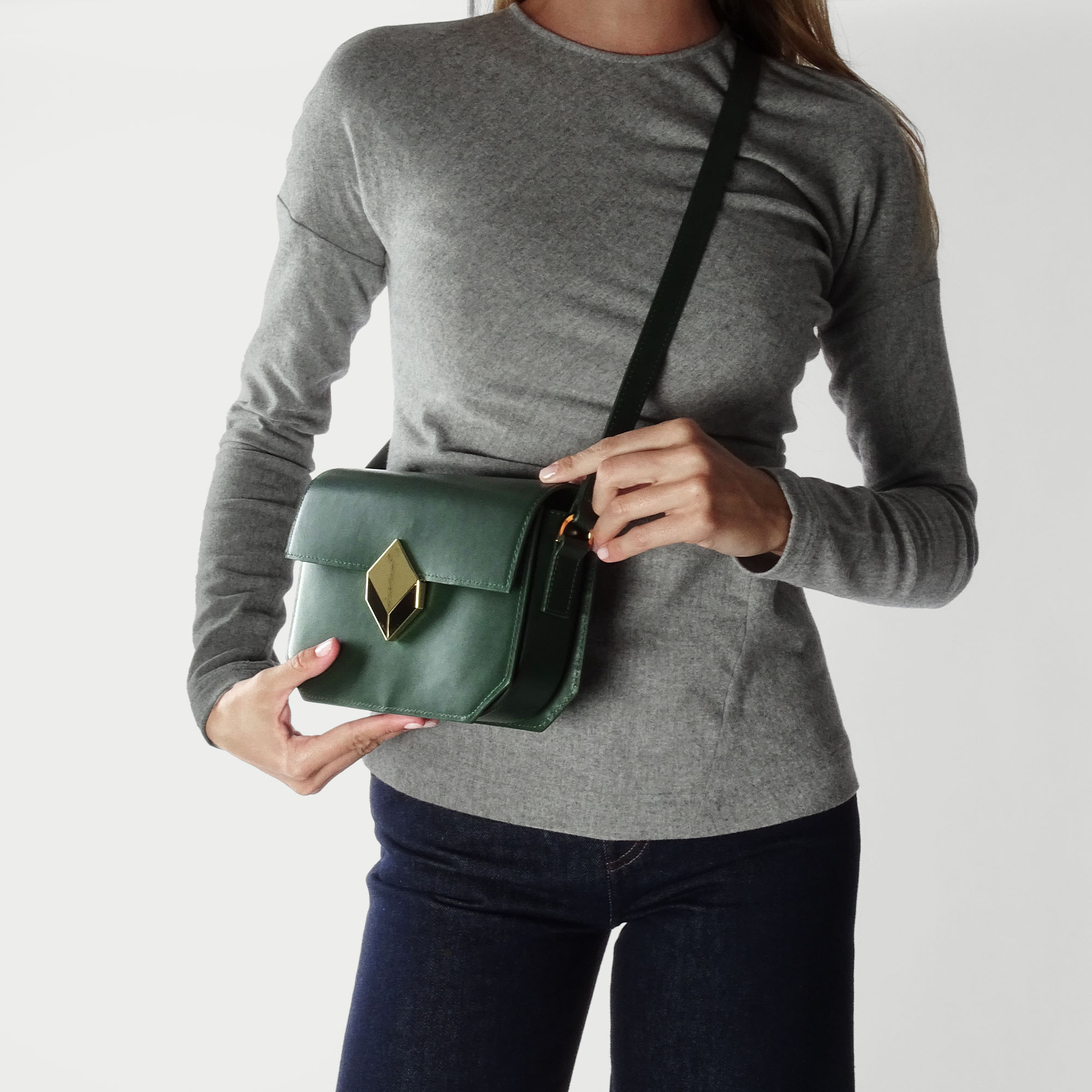 Pierre Hardy Prism borsa verde pelle tracolla TU