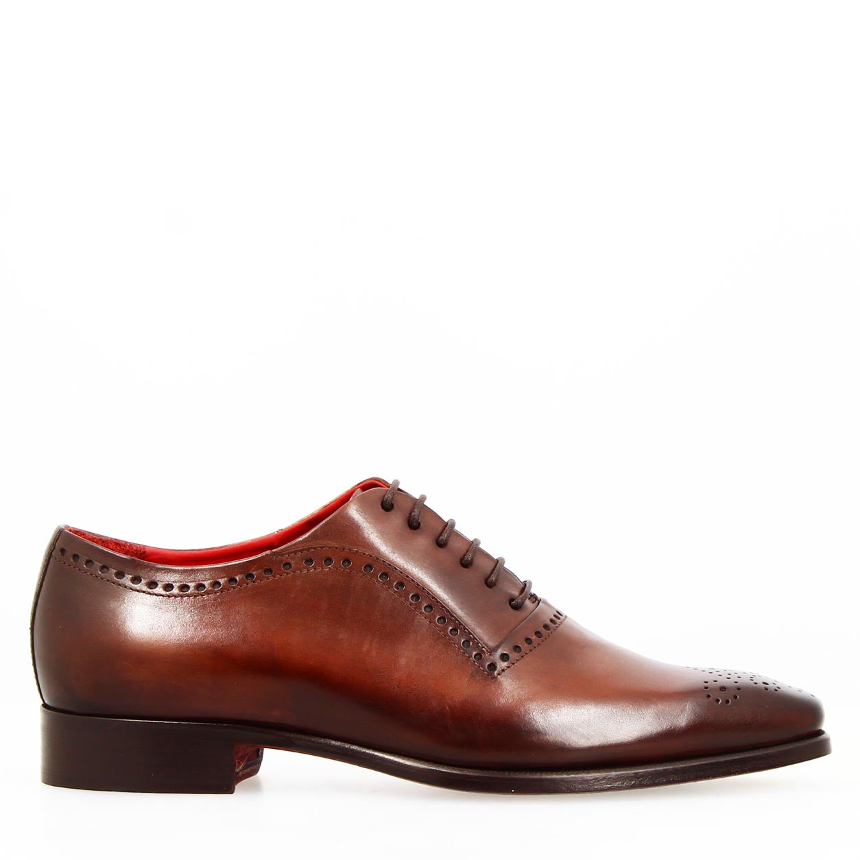 Leonardo Shoes Francesine Uomo Ettore Oxford Marrone semibrogue