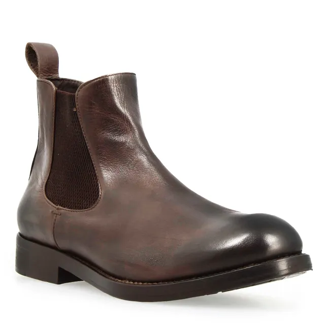 Leonardo Shoes Diver stivaletti uomo pelle testa di moro