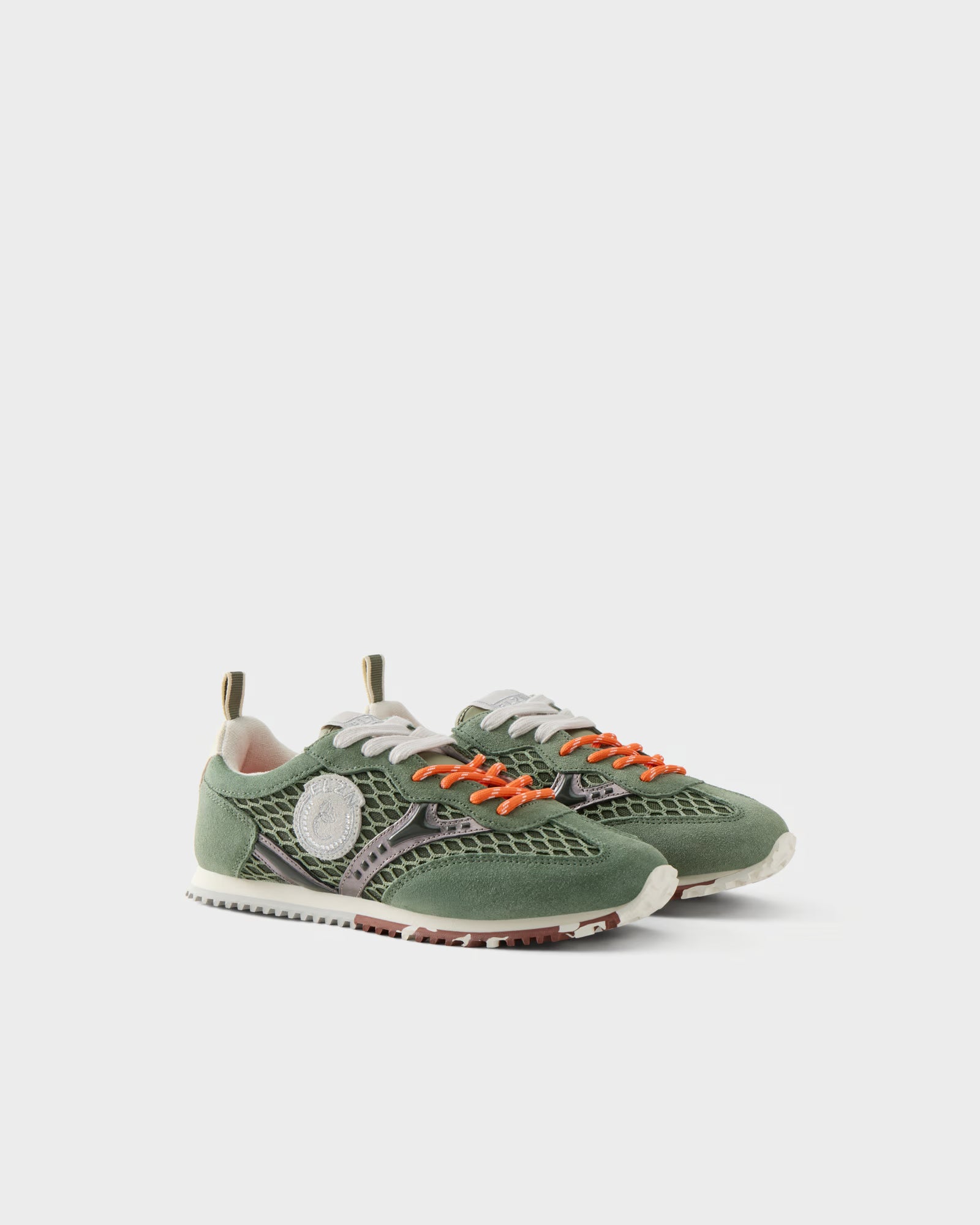 Elvio Zanon Sneakers Running in Suede e Rete Traforata
