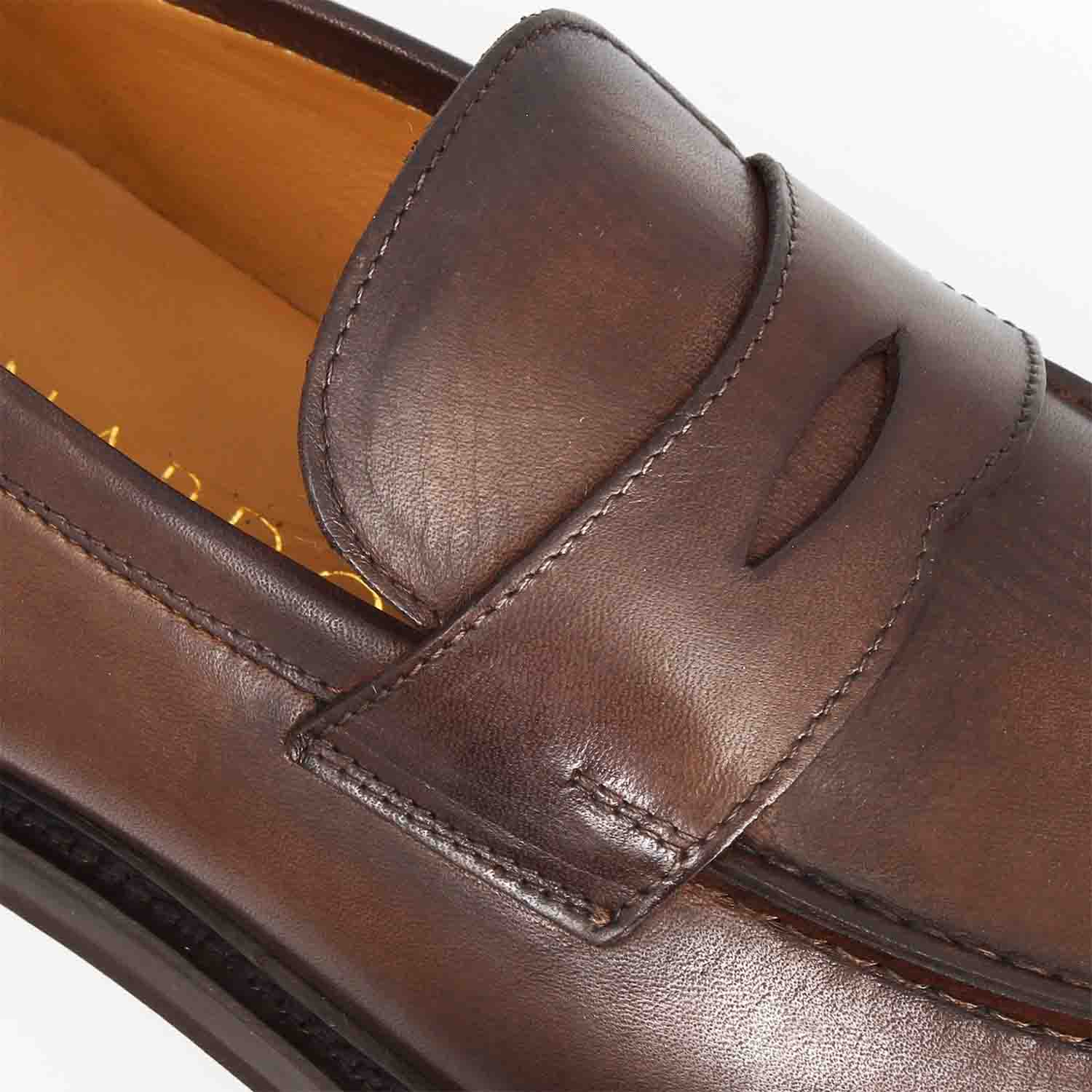 Leonardo Shoes Dioniso Marrone Scuro Mocassini Uomo Pelle