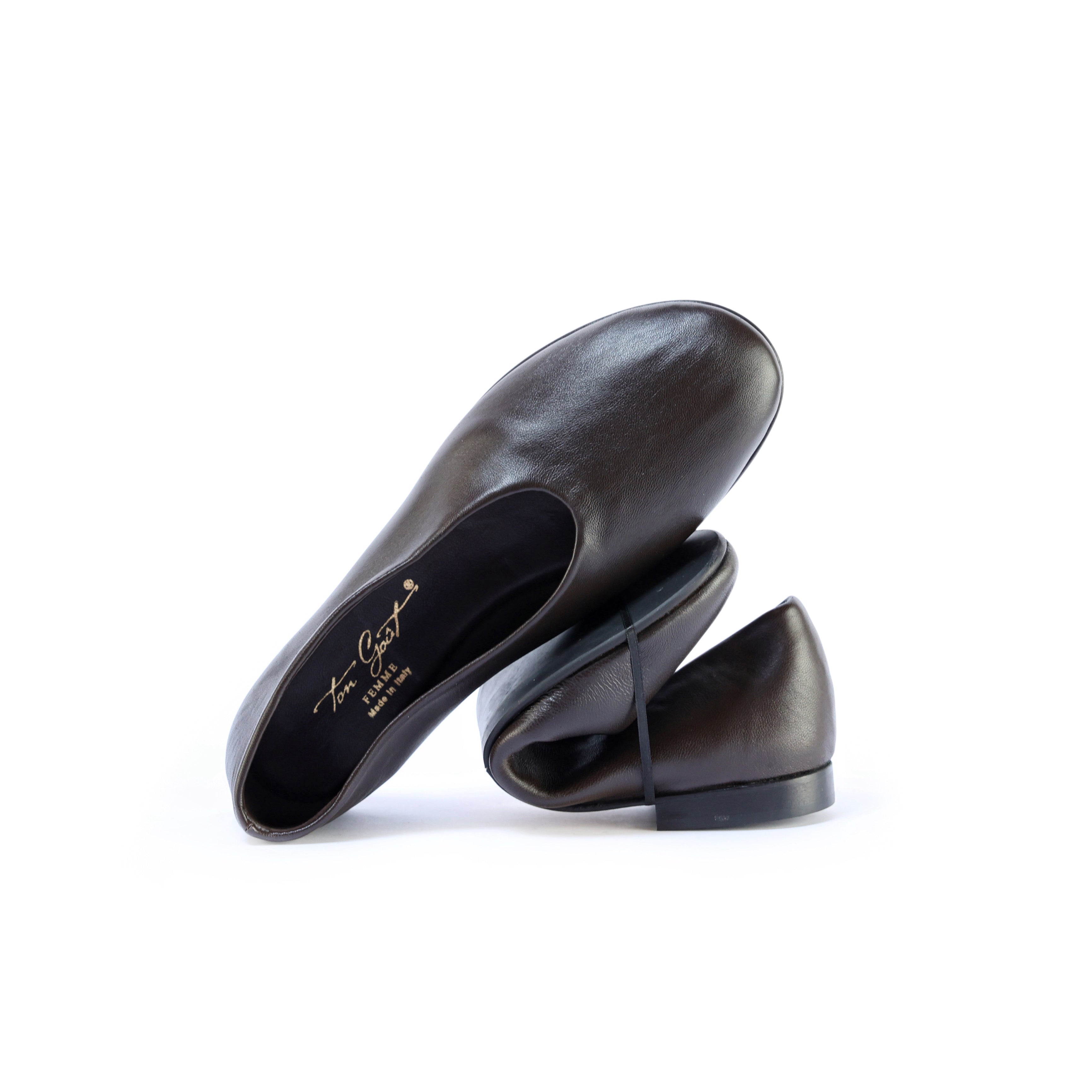 Ton Goût Lau ballerine donna pelle testa di moro tacco 1 cm