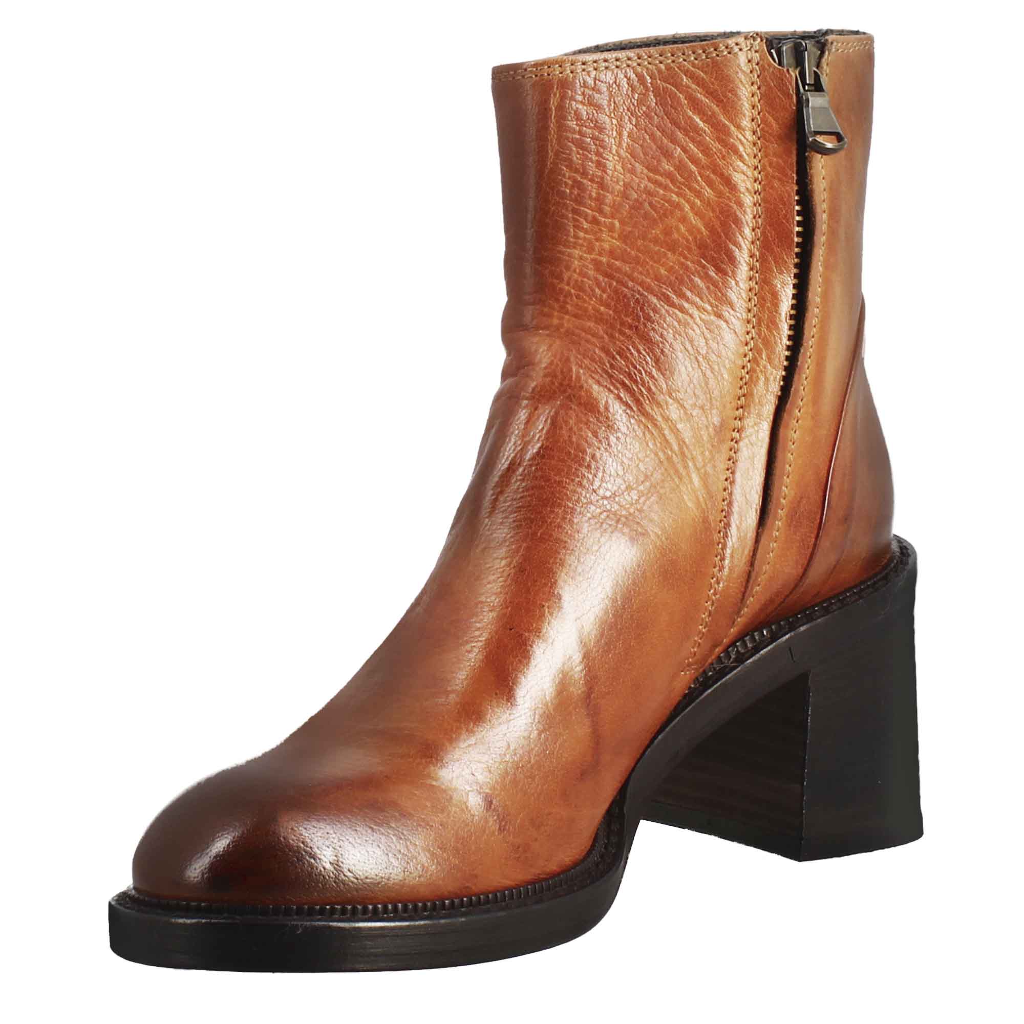Leonardo Shoes Diver stivaletti pelle cuoio effetto vintage