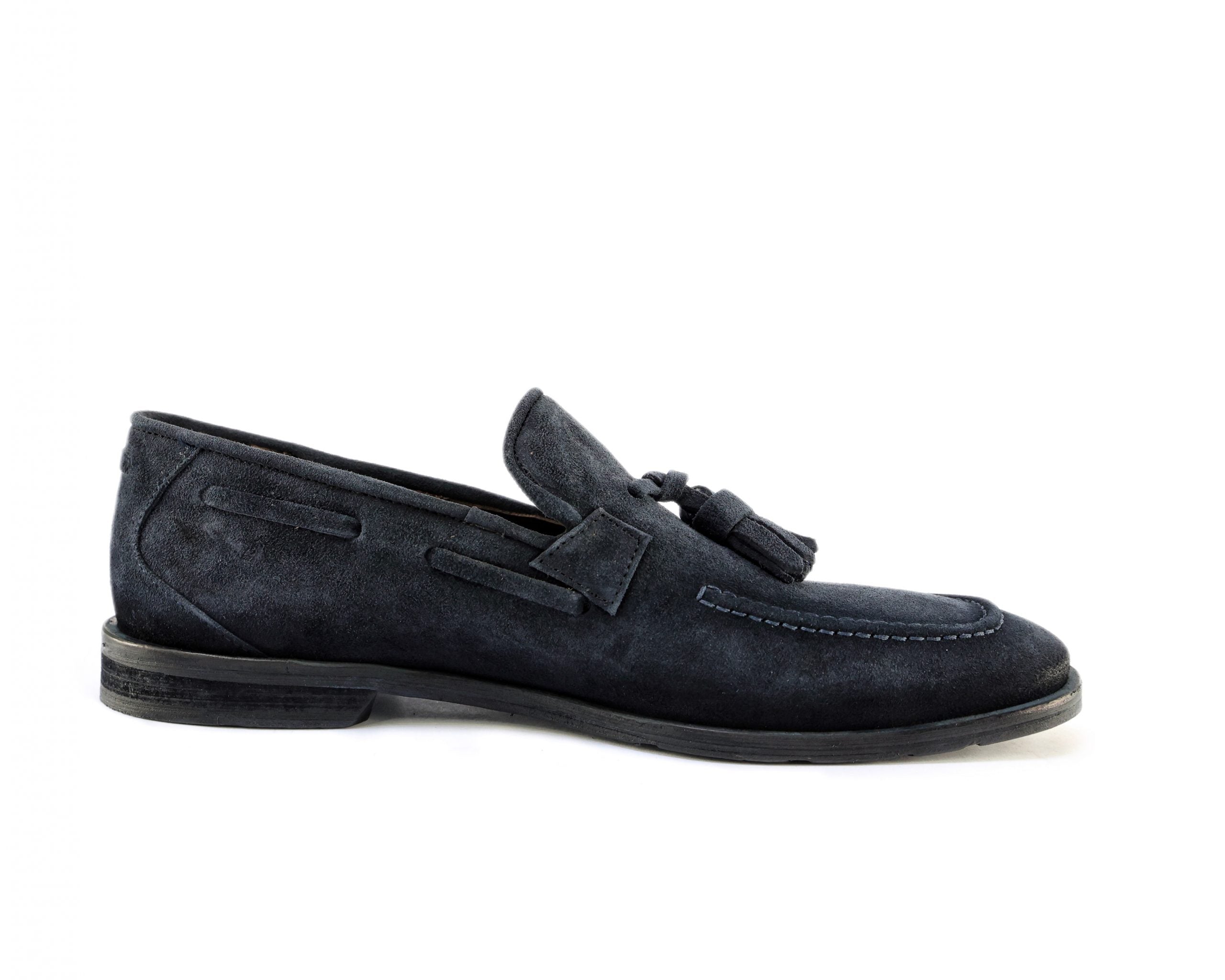 Ton Goût Green Mocassini Uomo Blu Camoscio 41