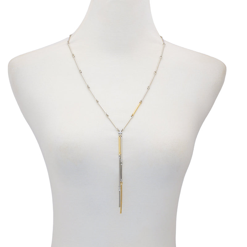 Vince Camuto Due Tono Bar Collana bicolore regolabile