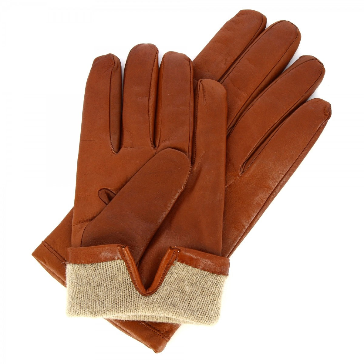 Leonardo Shoes Accessori Uomo guanti nappa marrone fodera cashmere