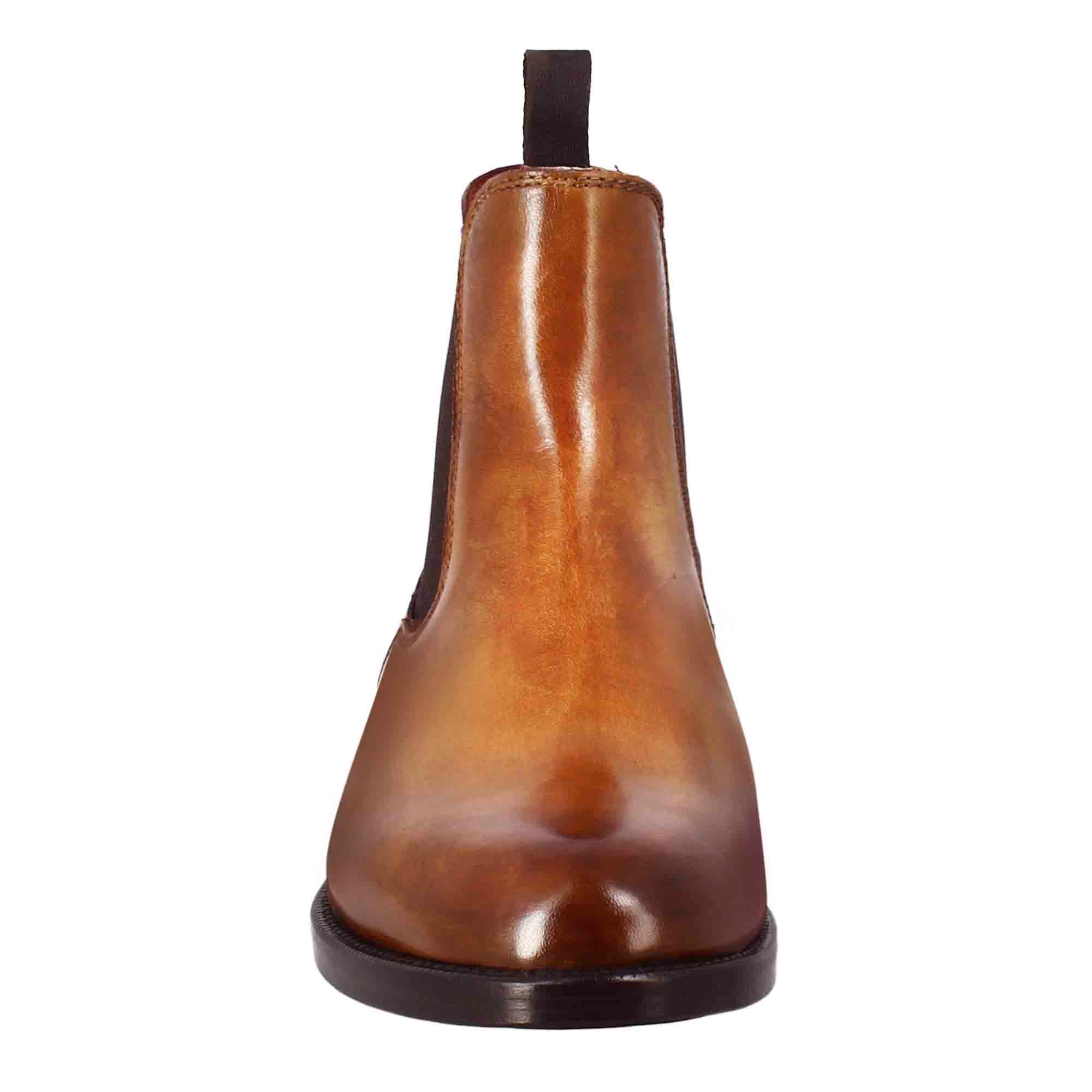 Leonardo Shoes Stivali Donna Chelsea pelle marrone chiaro