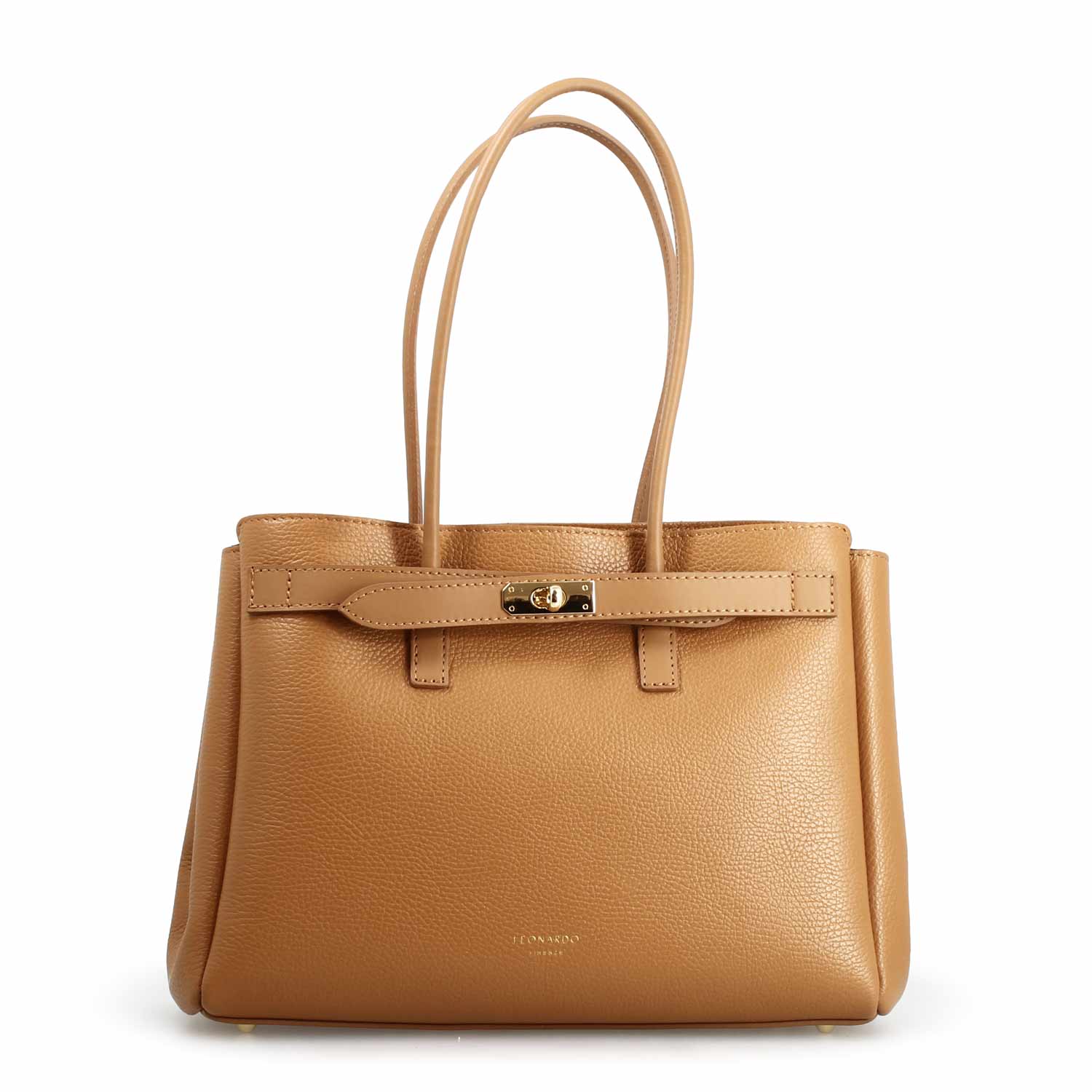 Leonardo Shoes Giulia borsa spalla pelle marrone chiaro