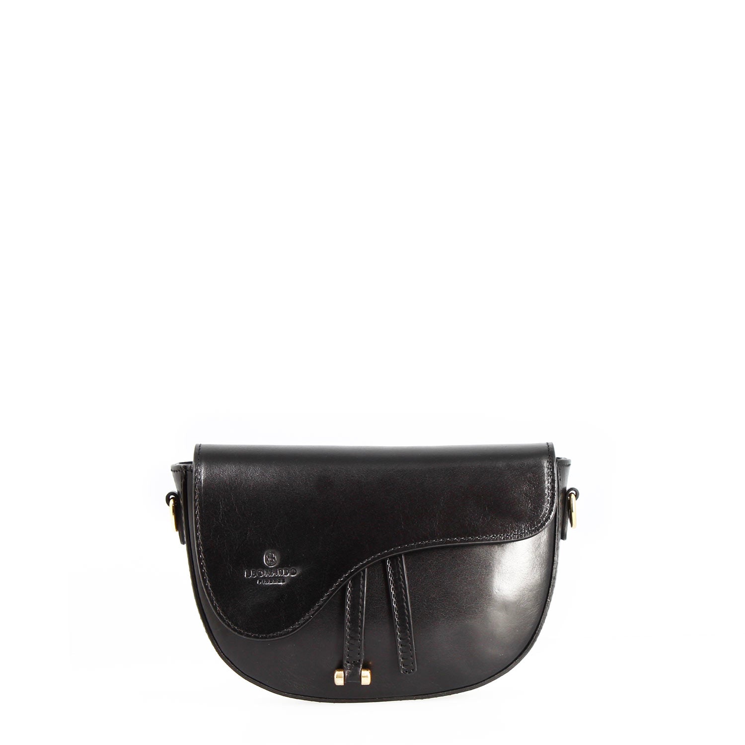 Leonardo Shoes Lena Borsa Donna Pelle Nera 22 cm