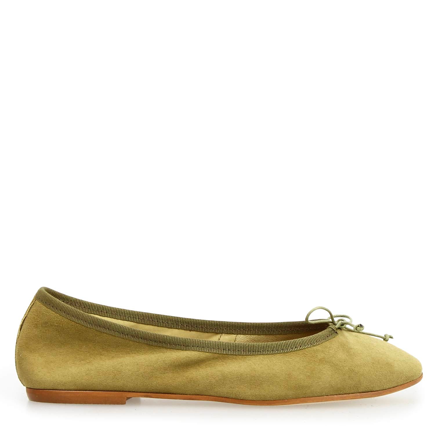 Leonardo Shoes Fiocco ballerine donna camoscio verde