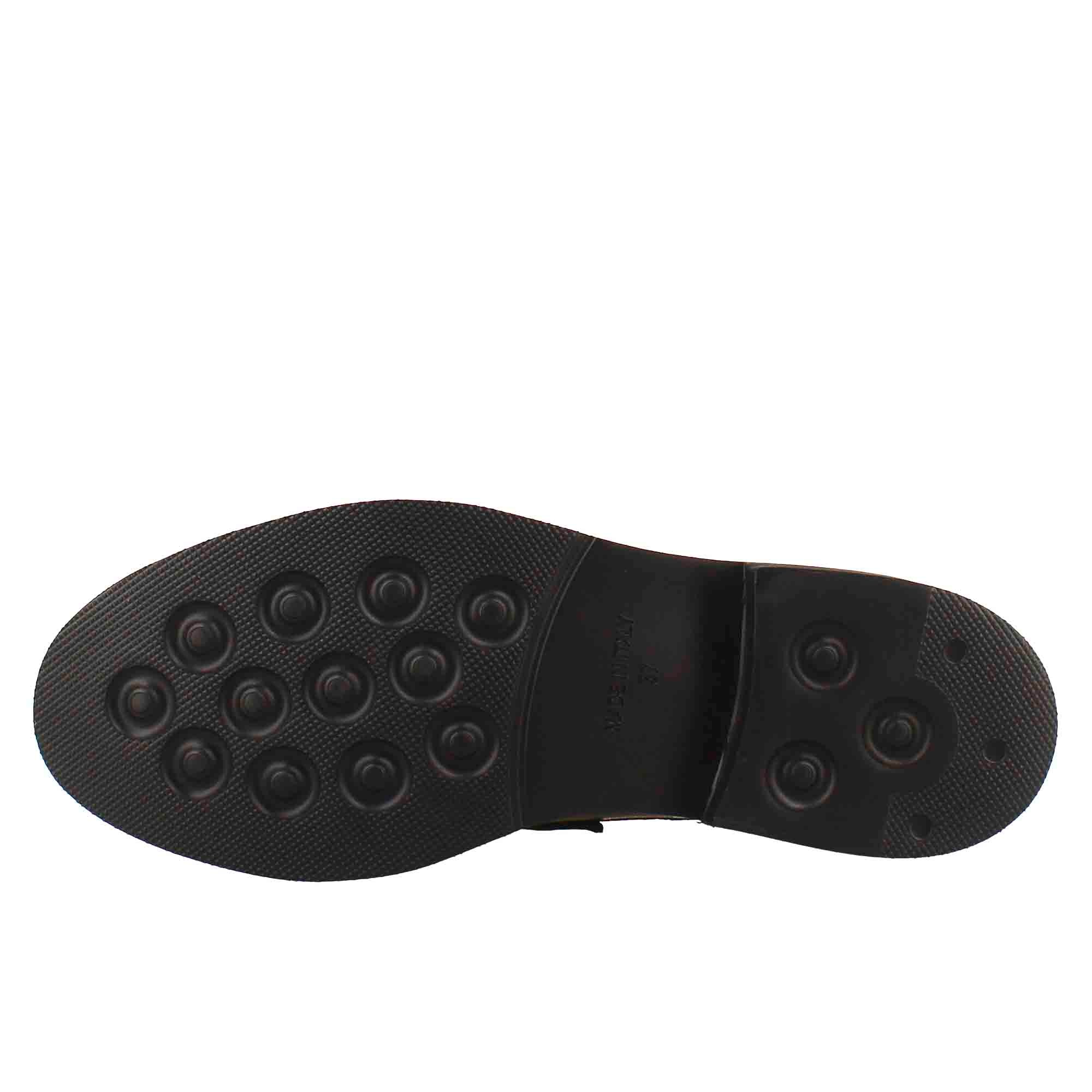 Leonardo Shoes Mocassini Donna paupa pelle nero vintage gomma