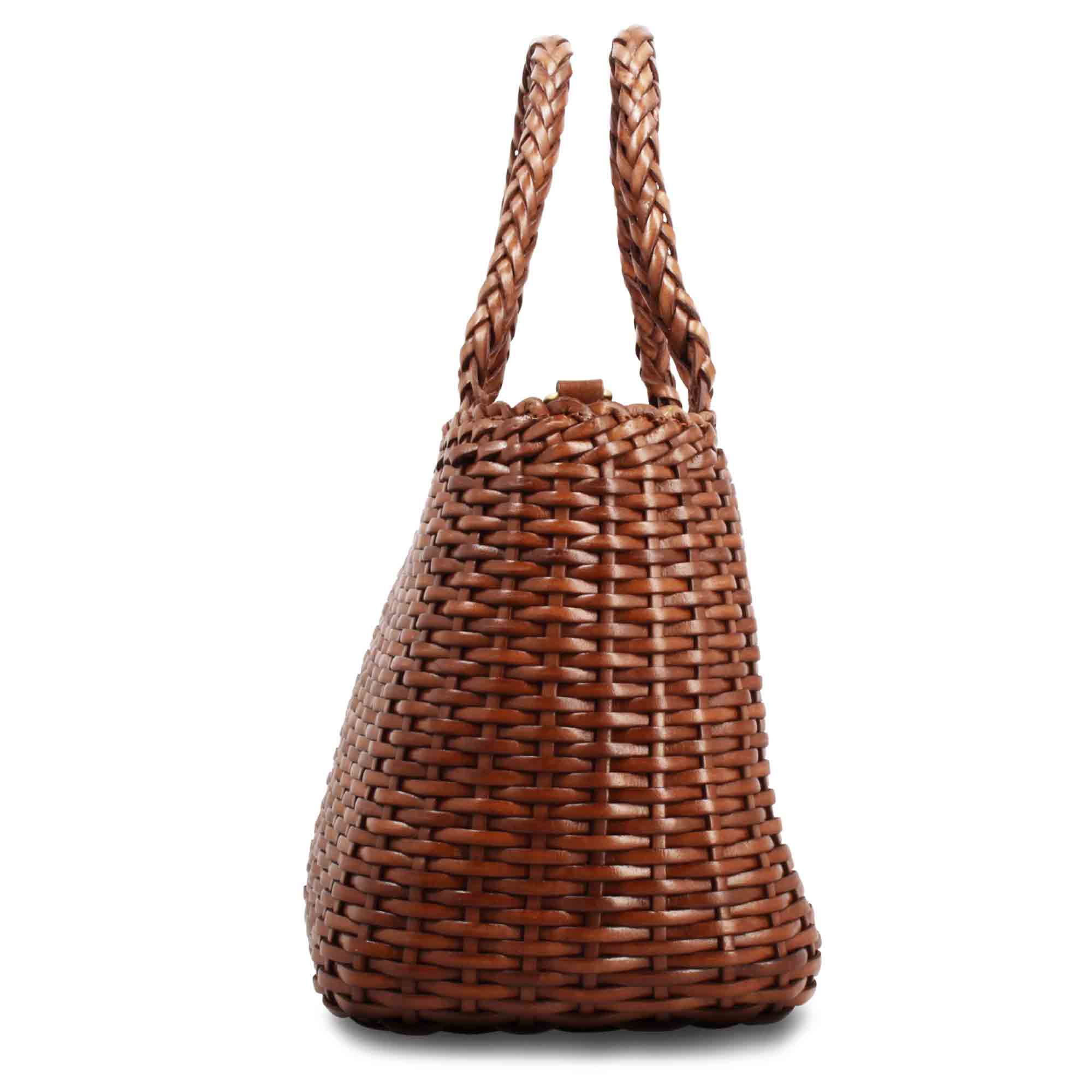 Leonardo Shoes Canestra XL Borsa Donna Pelle Marrone