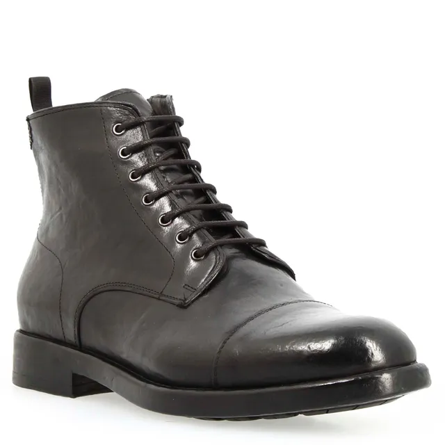 Leonardo Shoes Cesare stivaletto uomo pelle nero