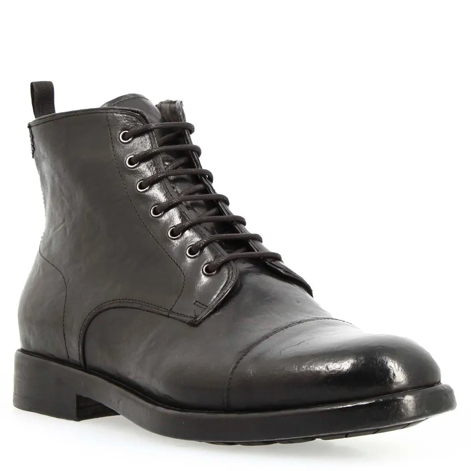 Leonardo Shoes Cesare stivaletto uomo pelle nero