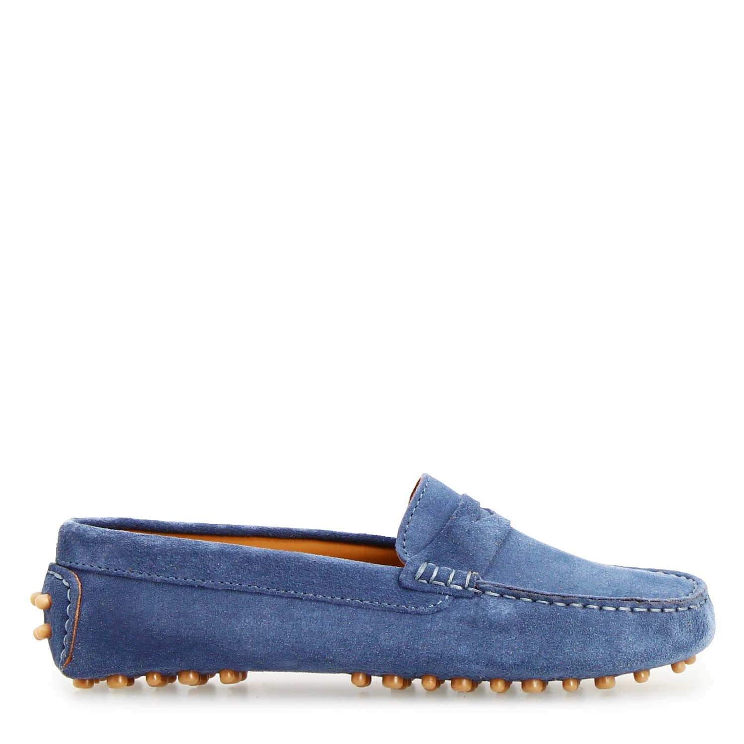 Leonardo Shoes Garda D. Mocassini Donna camoscio celeste