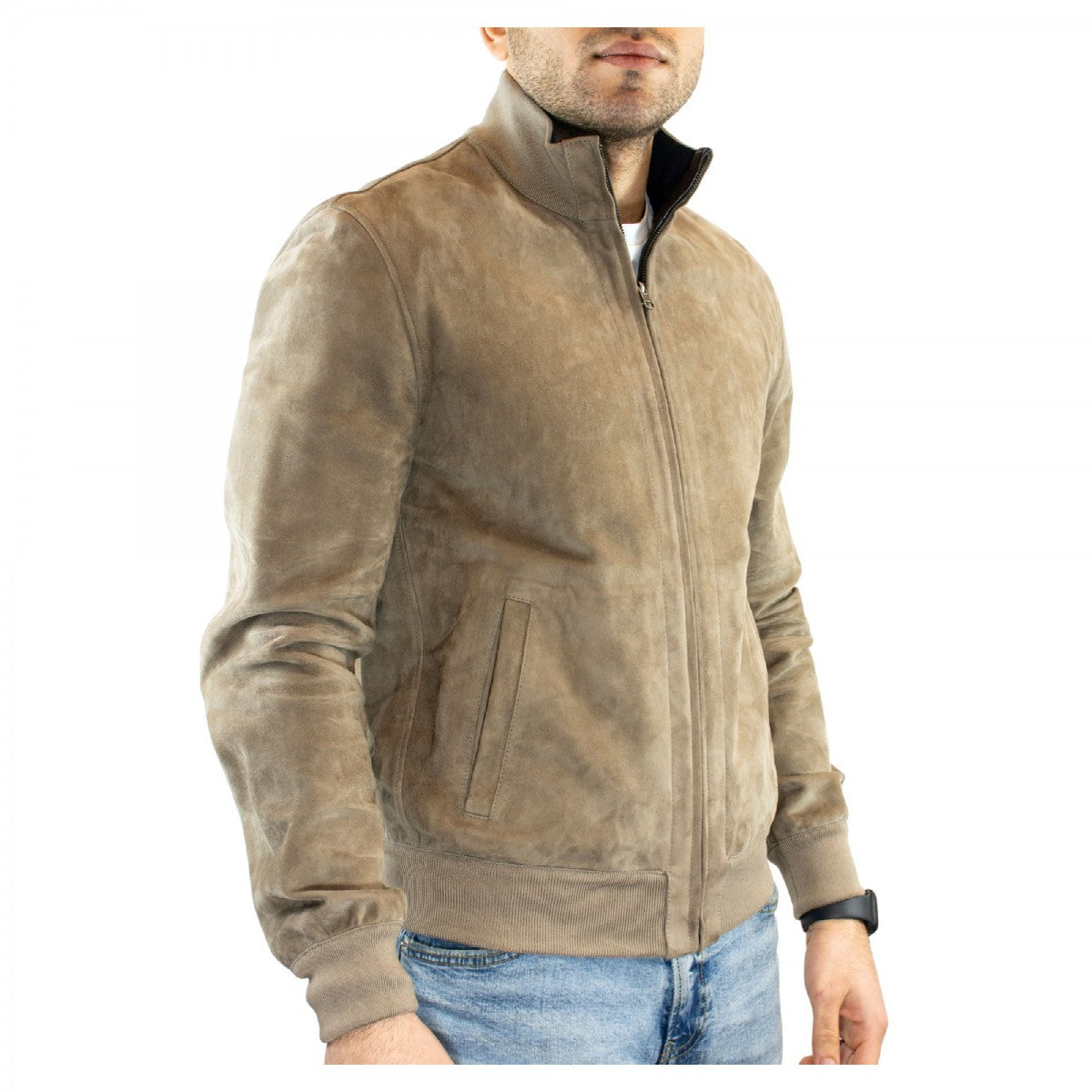 Leonardo Shoes BF-20 giacca pelle uomo reversibile taupe