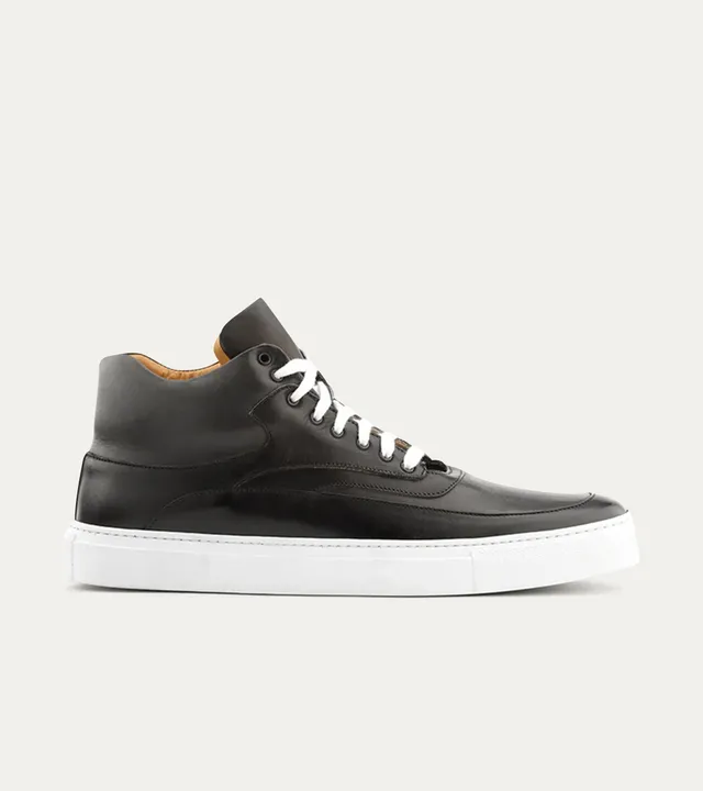 Ace Marks Maximo sneakers alte uomo pelle nero grigio fumo
