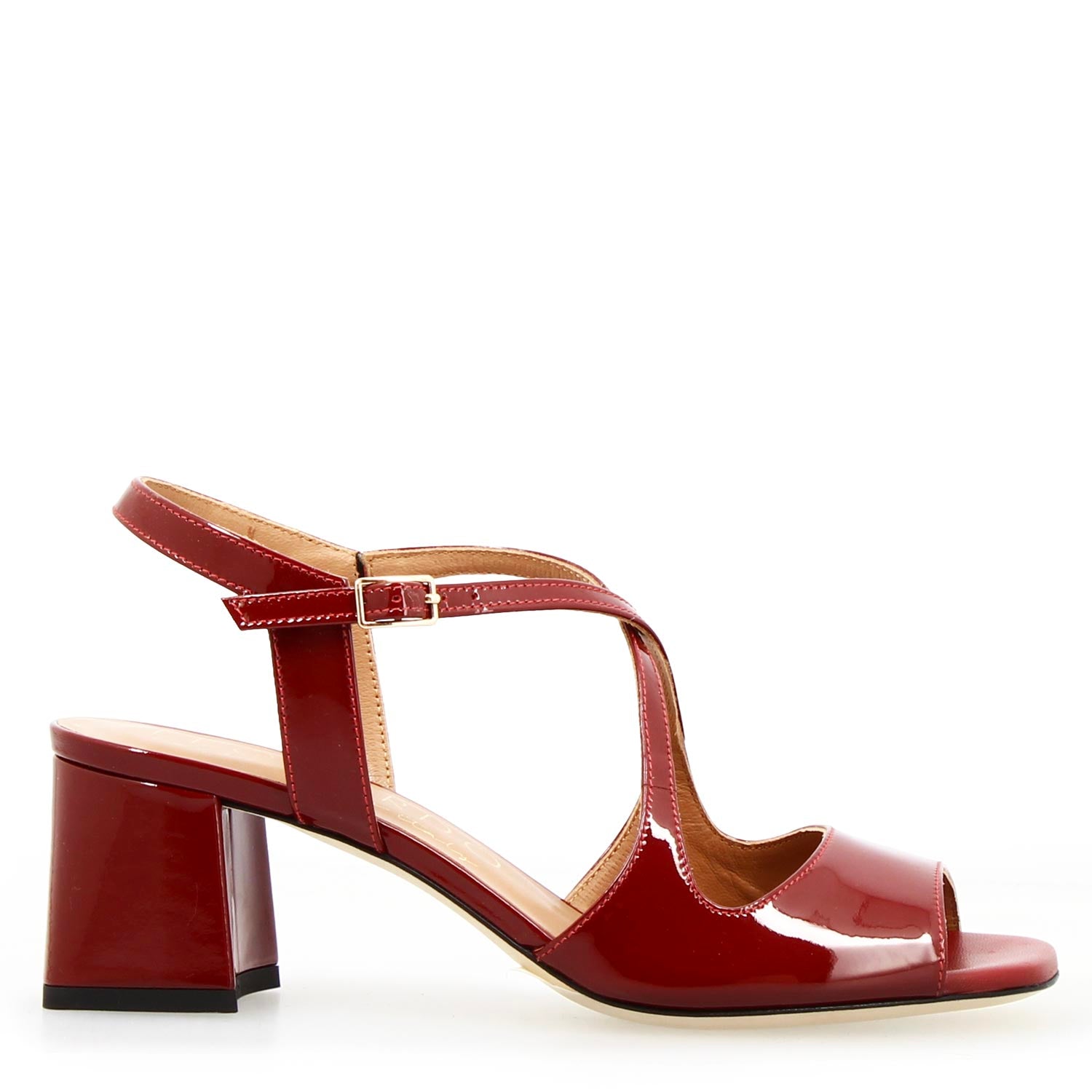 Leonardo Shoes Fiamma sandalo pelle bordeaux tacco 7 cm
