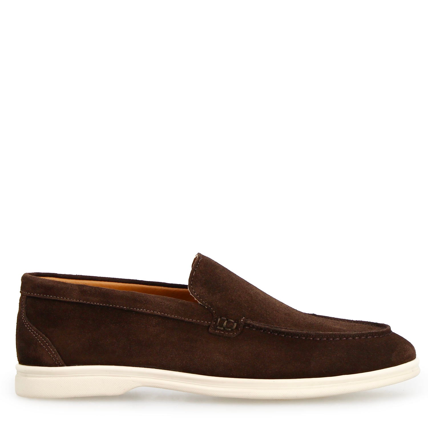 Leonardo Elite Marrone Sc Mocassini Uomo Camoscio Scuro