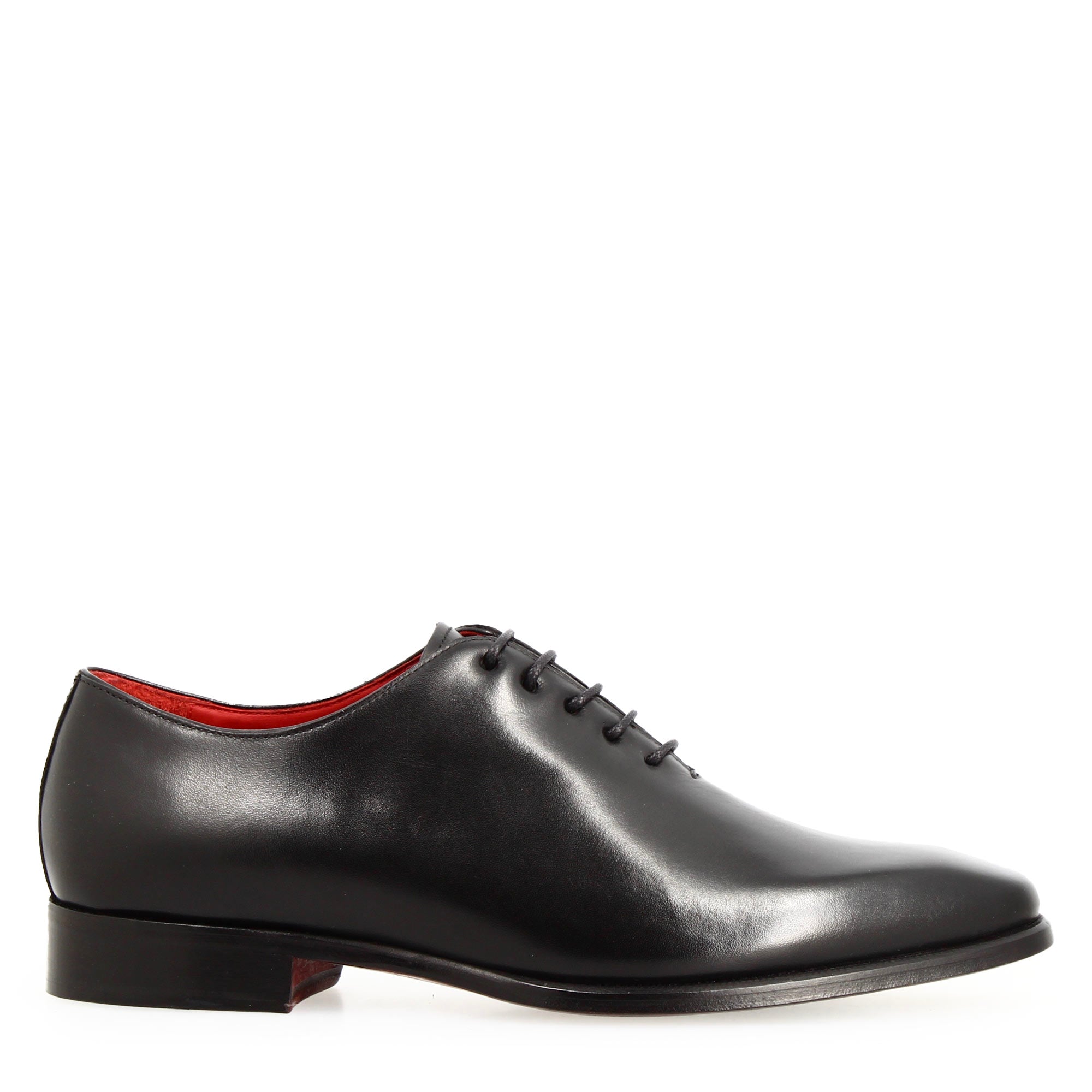 Leonardo Shoes Oxford wholecut francesine uomo pelle nera
