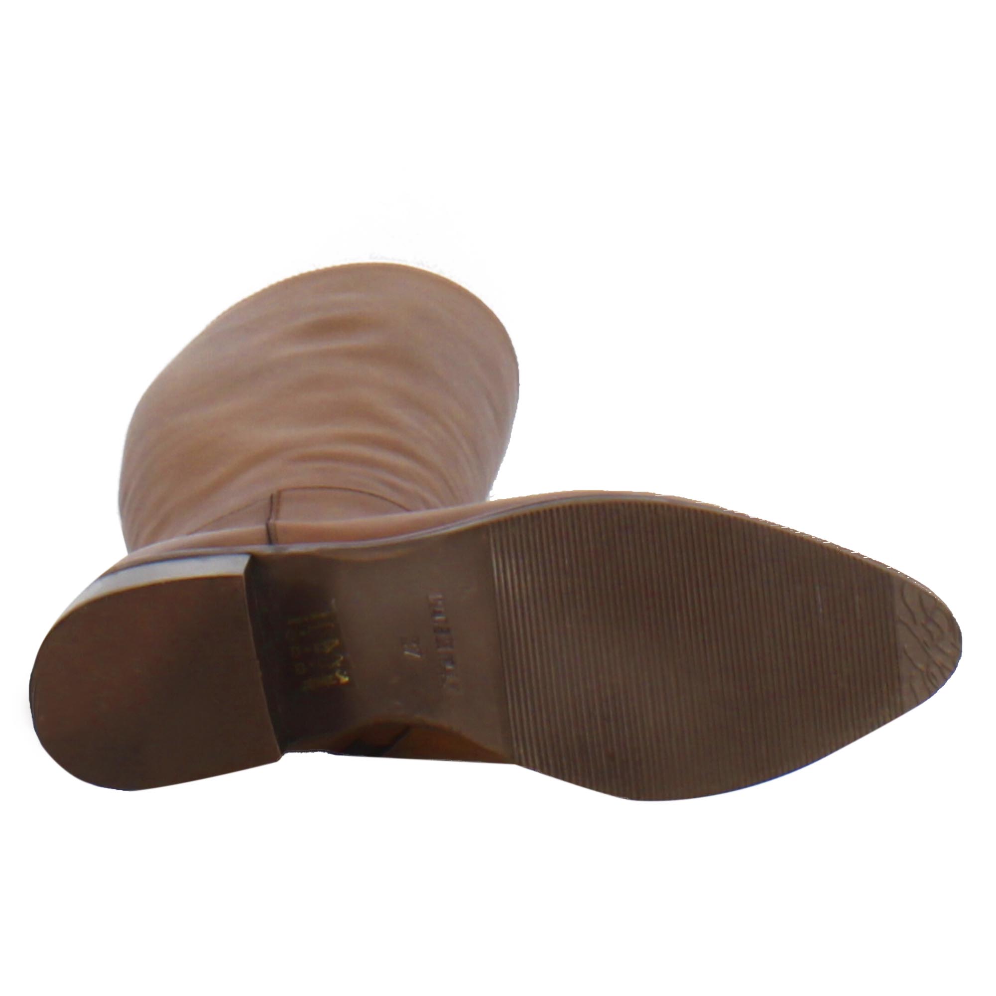 Leonardo Shoes Stivali Donna Marrone Pelle Gambale Alto 40 cm