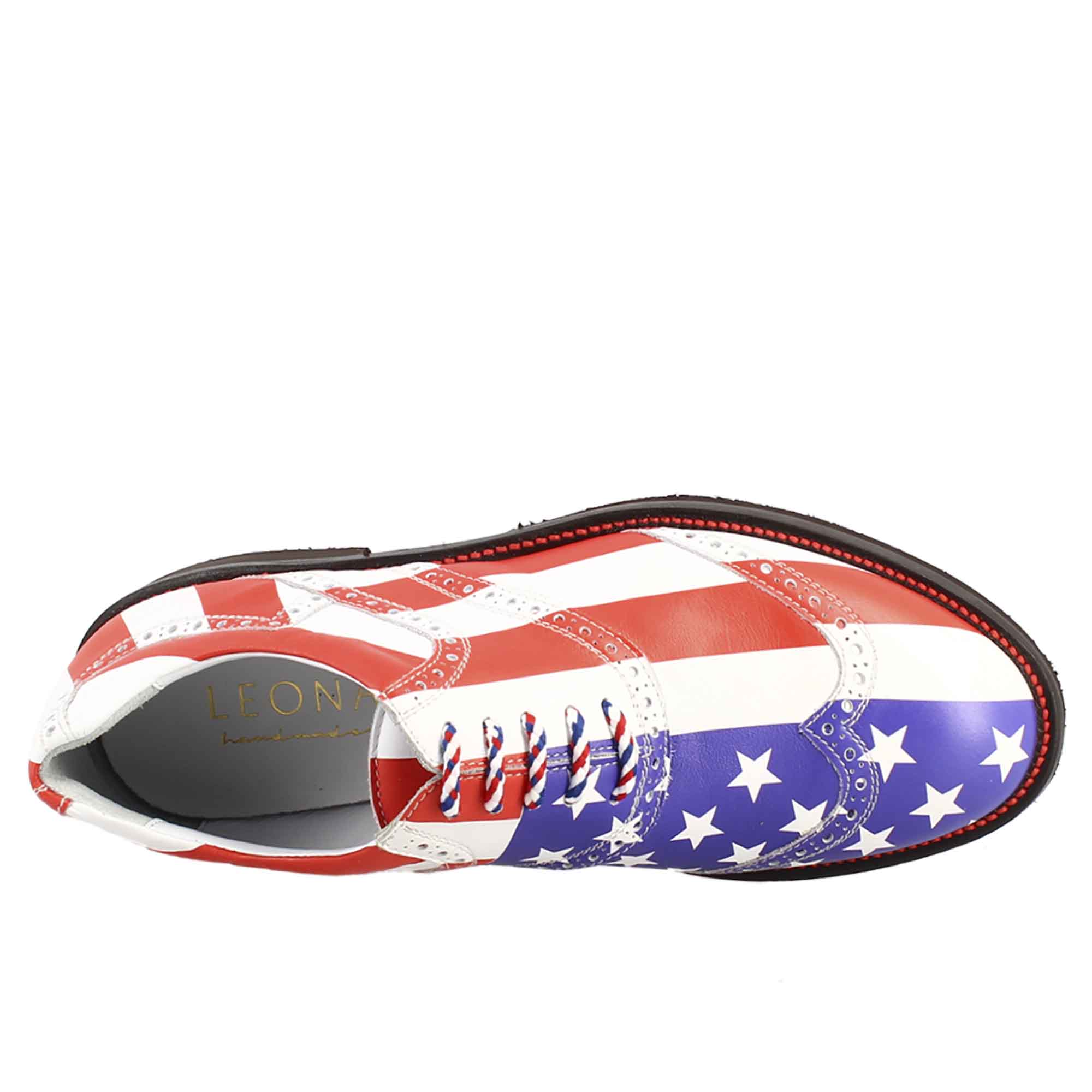 Leonardo Shoes USA scarpe da golf pelle blu rosso bianco