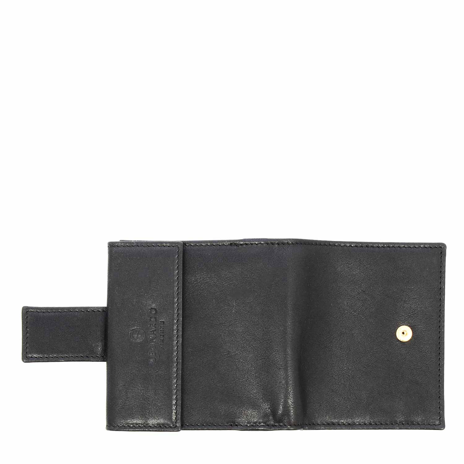 Leonardo Shoes P2 portafoglio pelle nero tessere