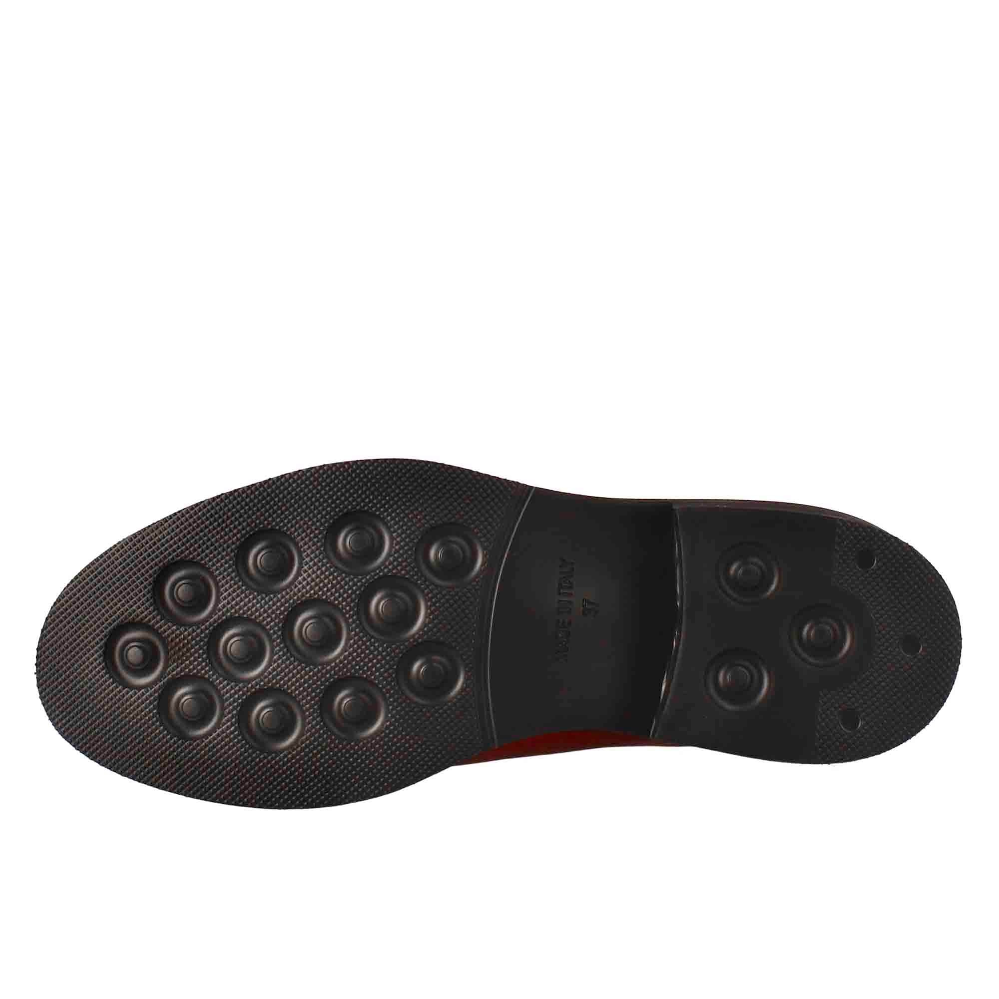 Leonardo Shoes Paupa mocassini donna rosso pelle lavata