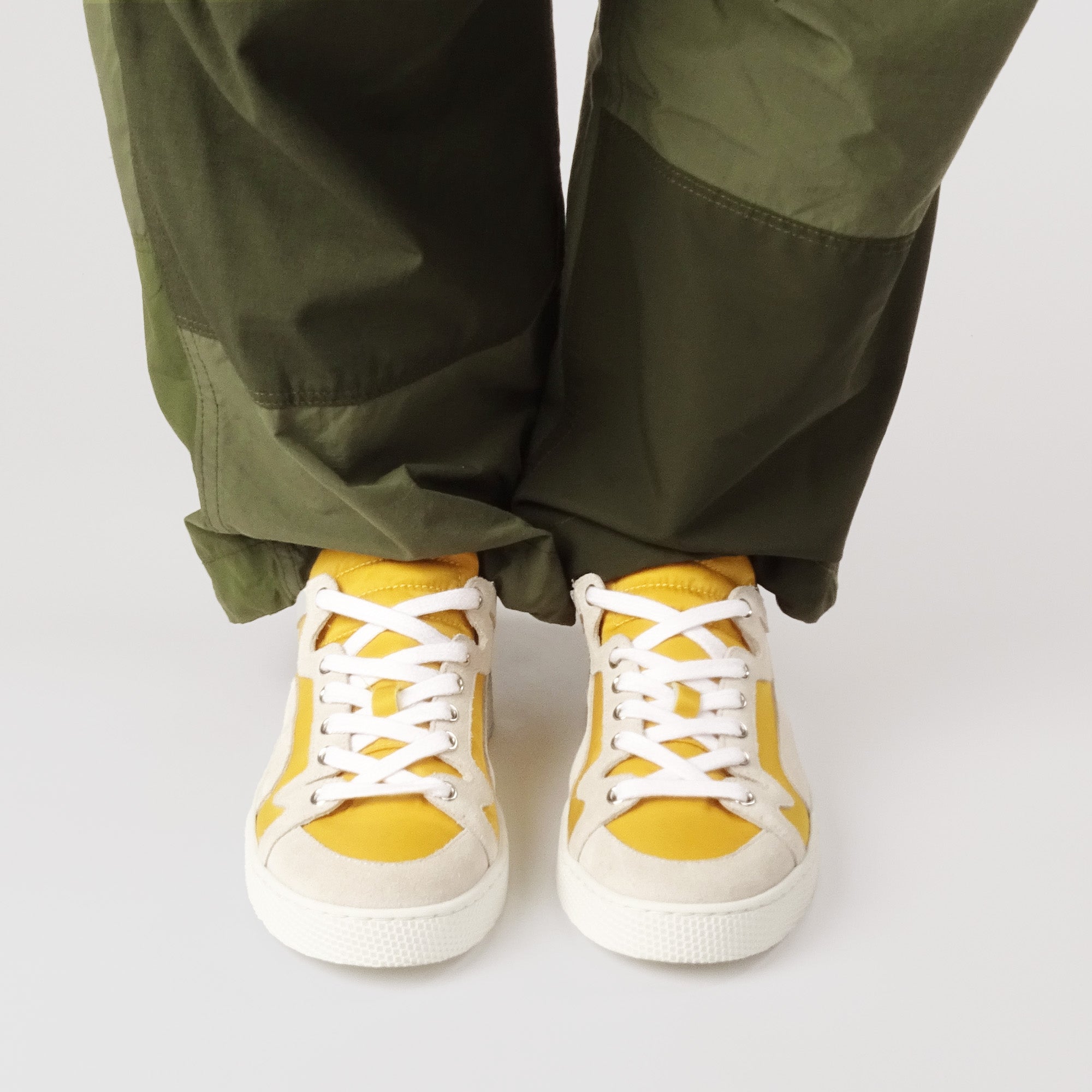 Pierre Hardy Alpha sneakers donna gialle pelle suola bianca