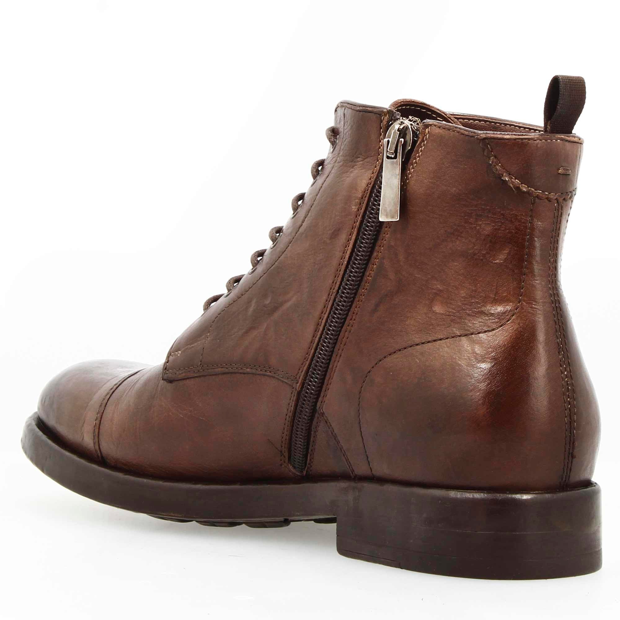 Leonardo Shoes Cesare stivaletti uomo pelle marrone scuro 43