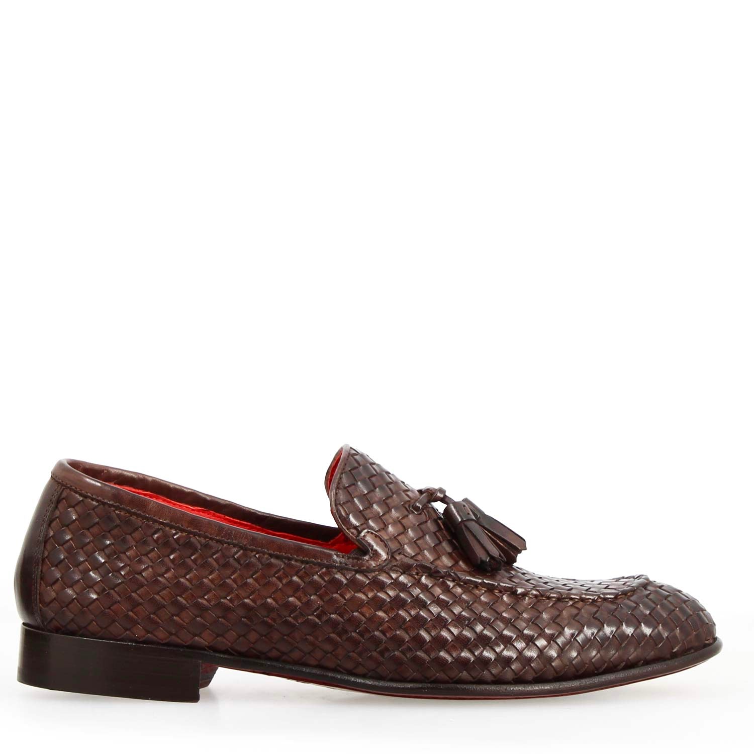 Leonardo Shoes Novello mocassino uomo pelle moro nappine
