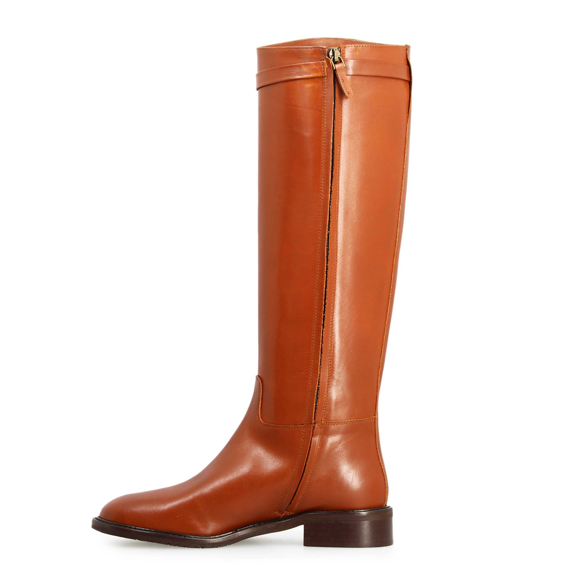 Leonardo Shoes Caracalla Stivale Donna Pelle Marrone Fibbia