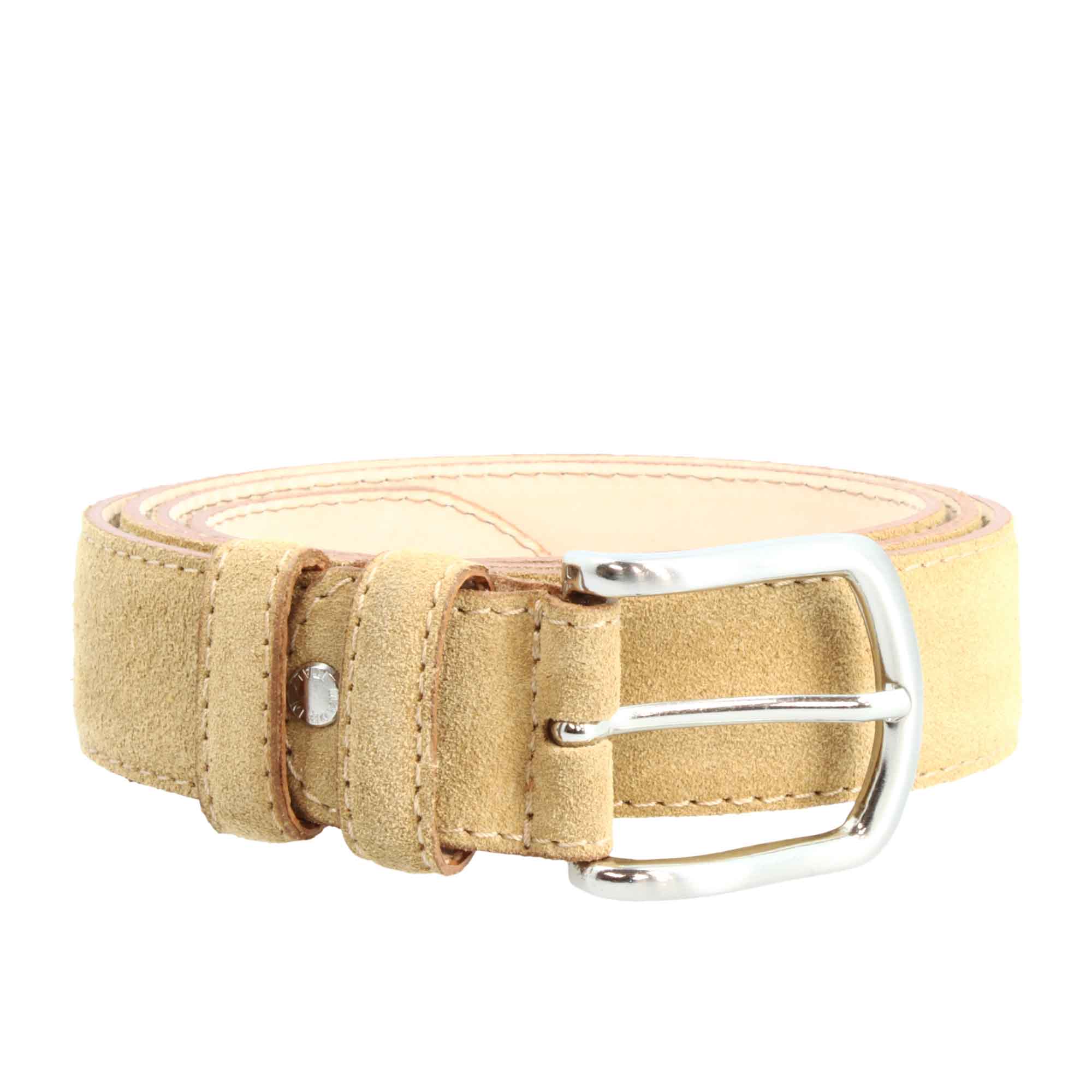 Leonardo Shoes cintura uomo pelle scamosciata beige