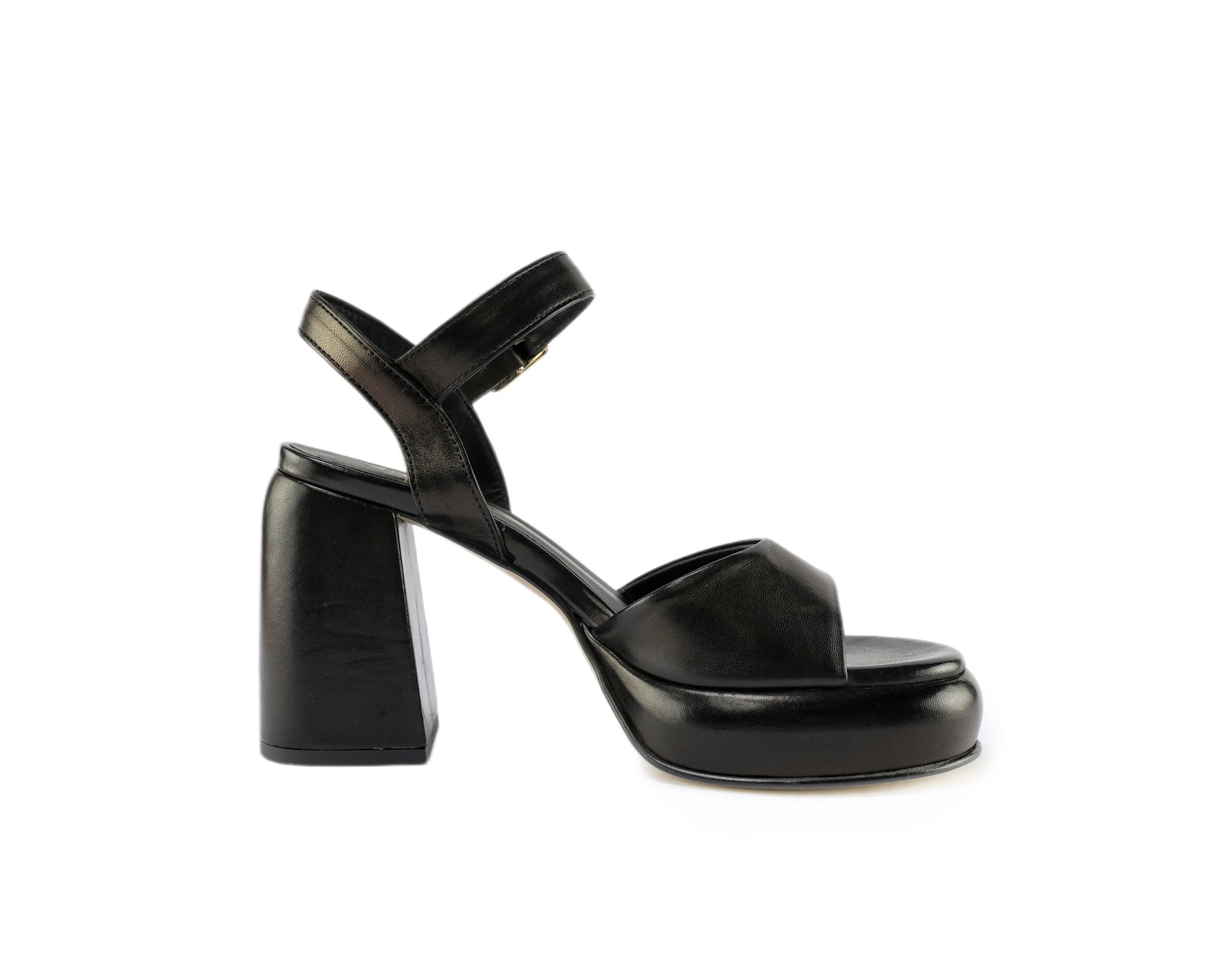 Ton Goût Milk sandali donna nappa nero tacco 10,5 cm