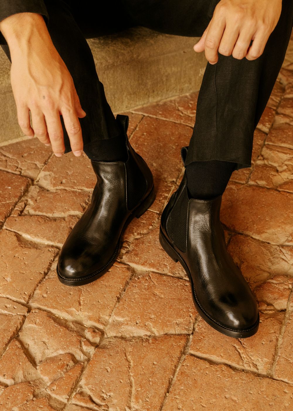 Leonardo Shoes Stivaletto Chelsea Dante Nero Buffalo