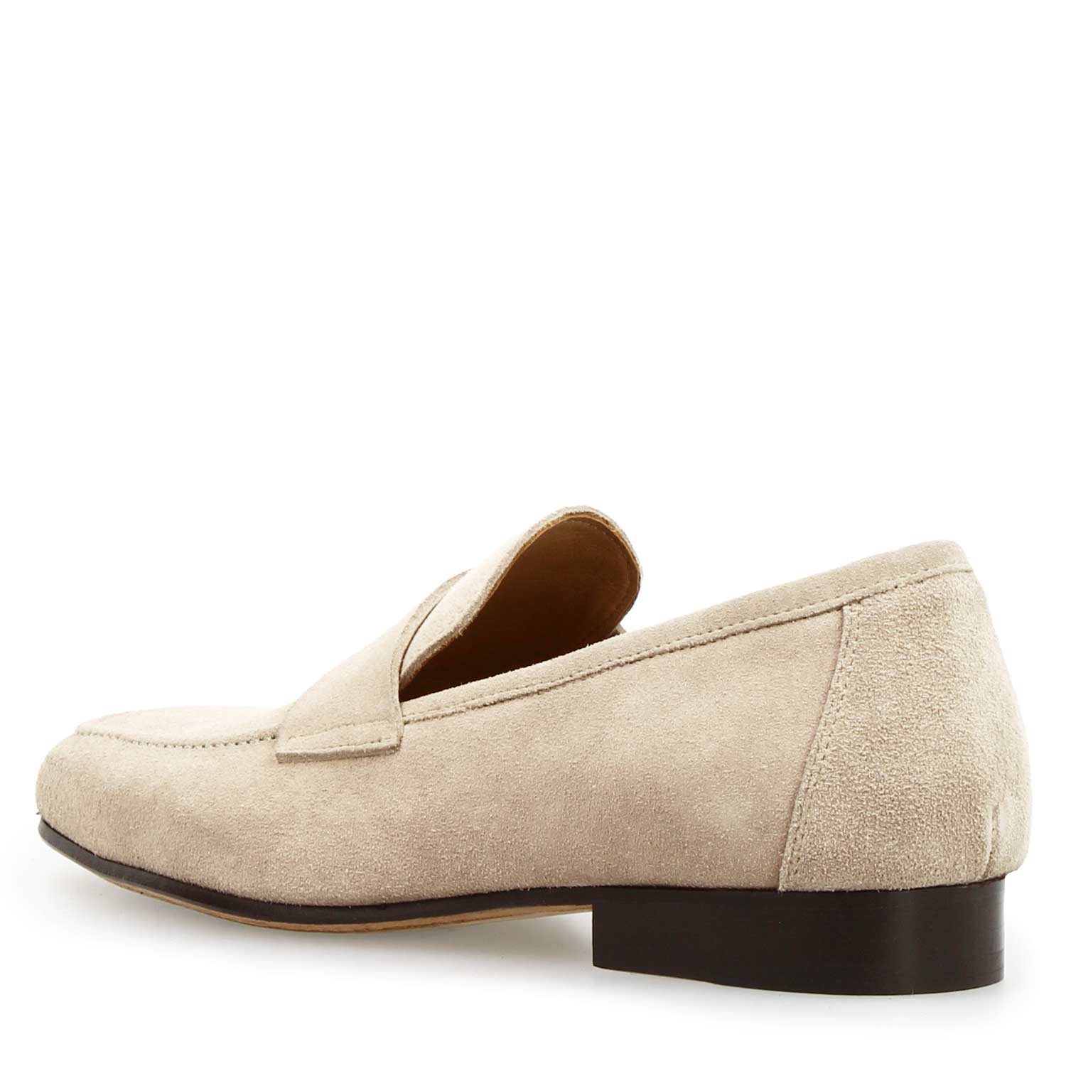 Leonardo Shoes Manfredo mocassini uomo camoscio beige
