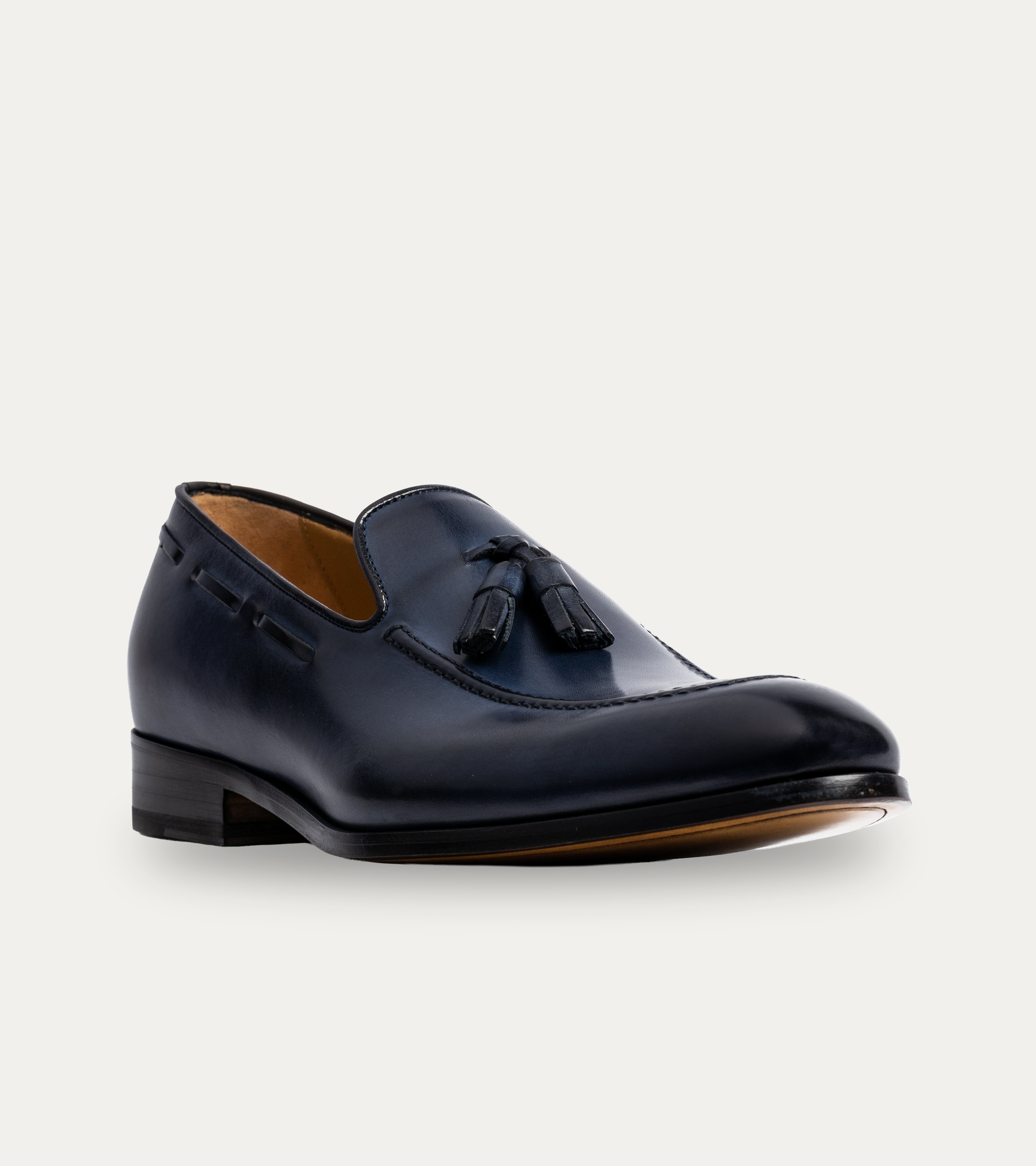 Ace Marks Amit Blue Mocassino Uomo Pelle Blu Nappine