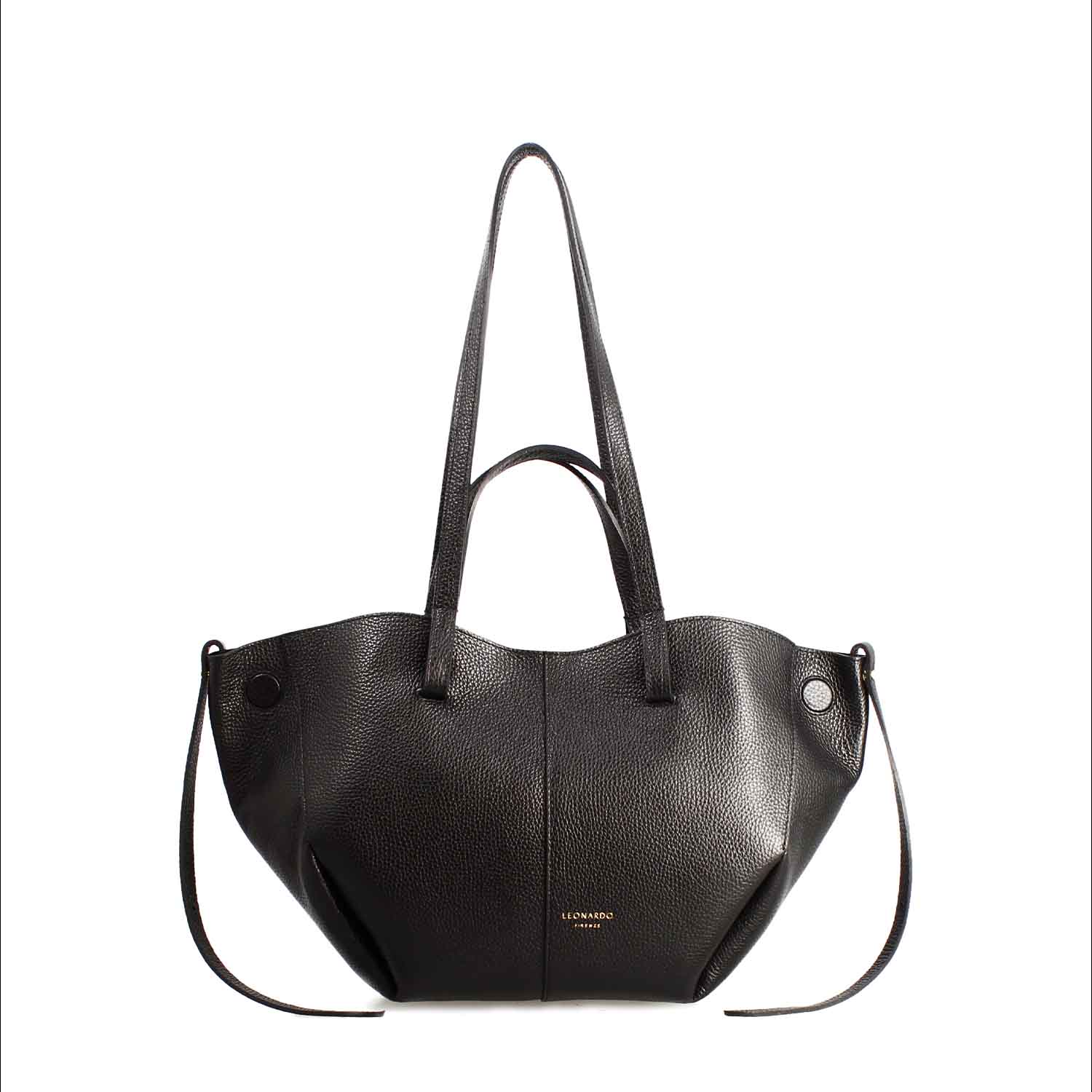 Leonardo Shoes Majestic M shopper pelle nera media