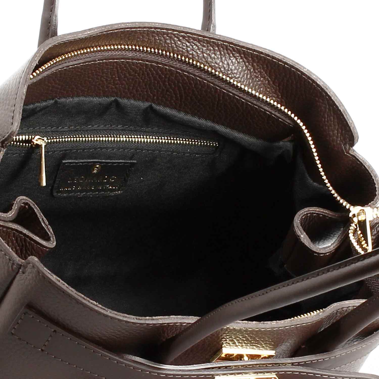 Leonardo Shoes Giulia borsa donna marrone scuro pelle spalla