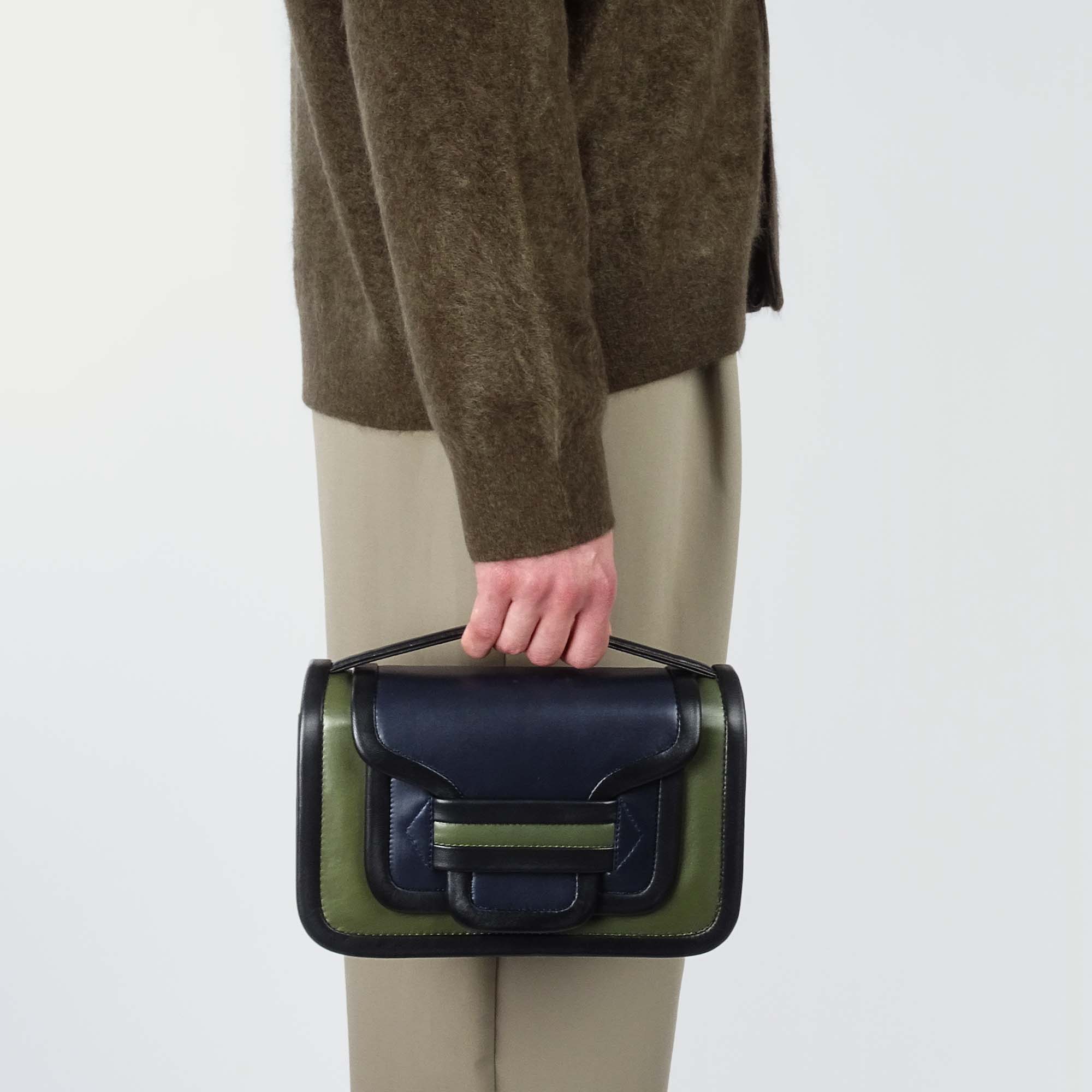 Pierre Hardy Alpha Maxi borsa donna kaki tracolla