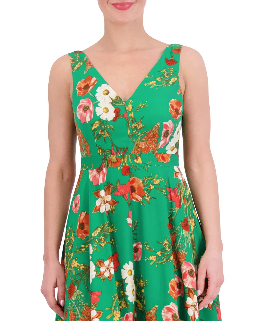 Vince Camuto Abito Petite stampa floreale orlo fazzoletto
