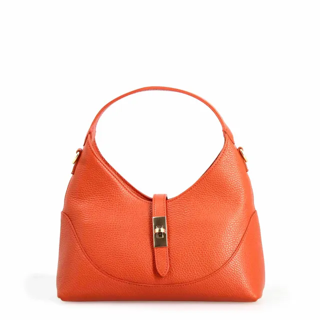 Leonardo Shoes Medusa Borsa Pelle Arancione Hobo