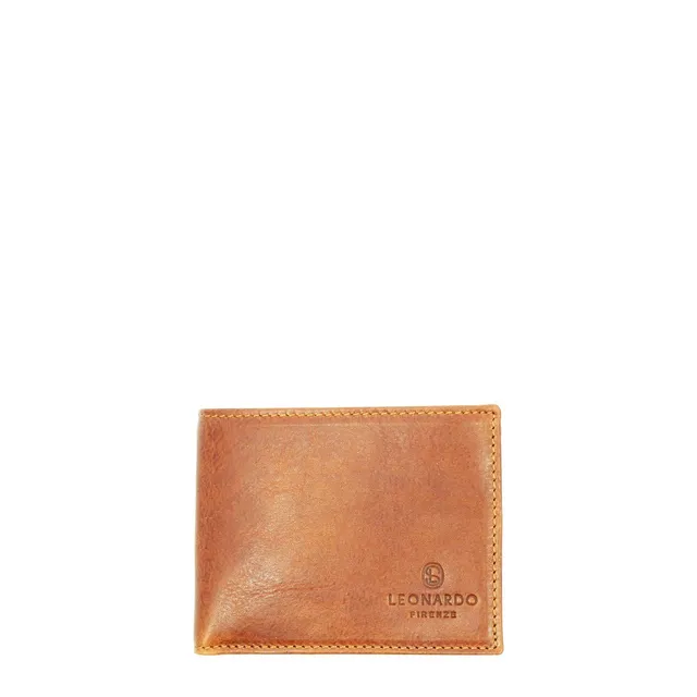 Leonardo Shoes P5 Marrone portafoglio uomo pelle 8,5 cm