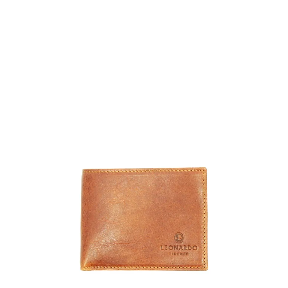 Leonardo Shoes P5 Marrone portafoglio uomo pelle 8,5 cm