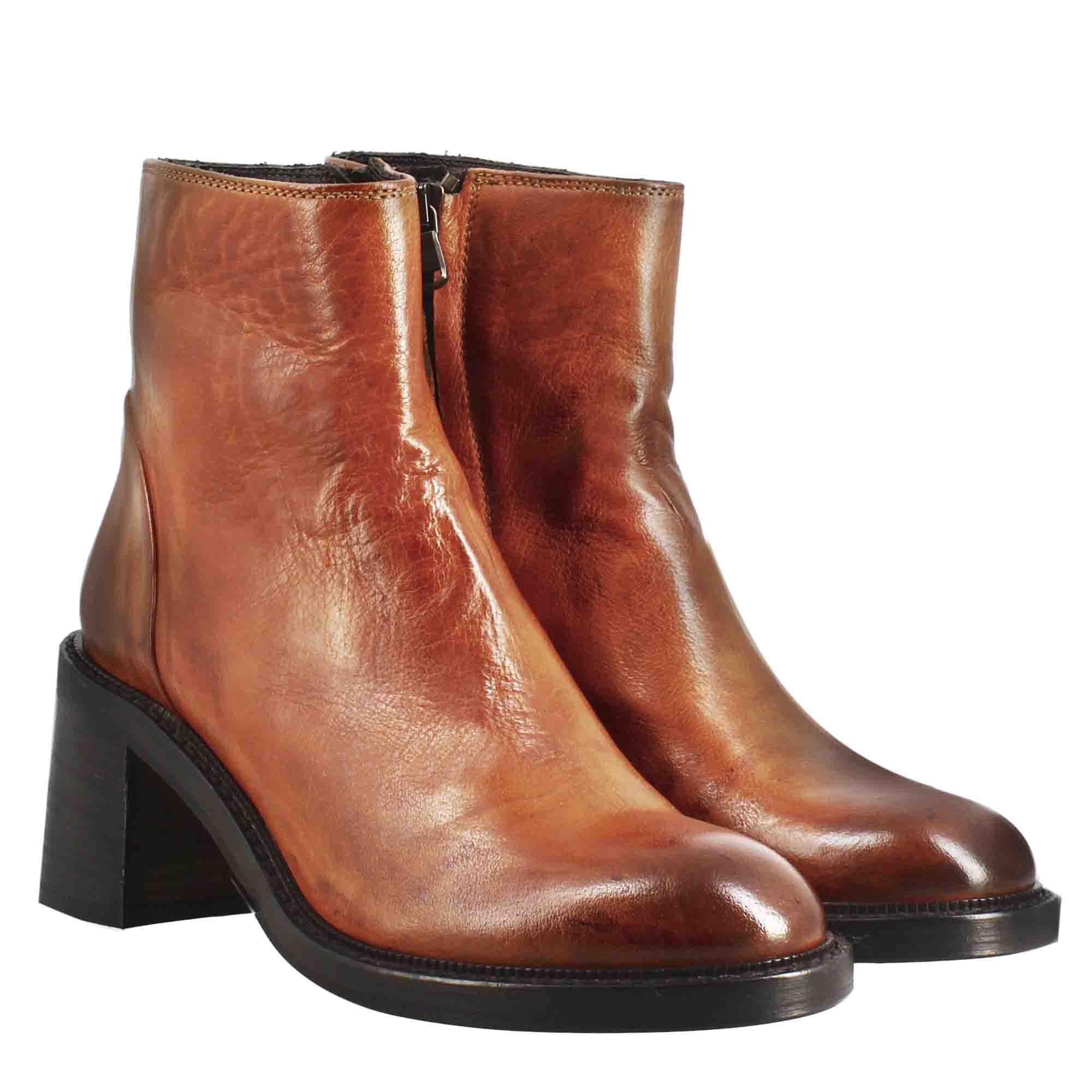 Leonardo Shoes Diver stivaletti pelle cuoio effetto vintage